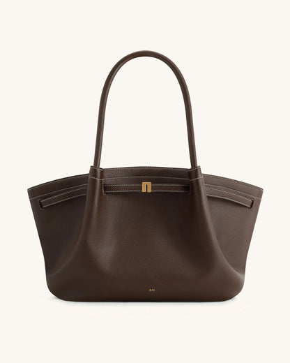 JW PEI Dark Brown Women Hana Large Tote Bag - Dark Brown SKU: JH306C05-30_Dark Brown Image 03