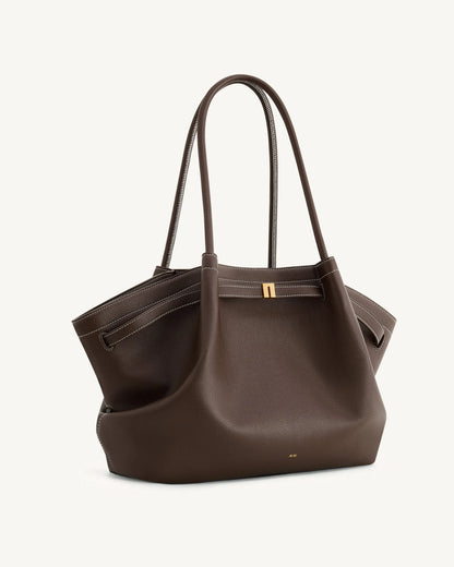 JW PEI Dark Brown Women Hana Large Tote Bag - Dark Brown SKU: JH306C05-30_Dark Brown Image 04