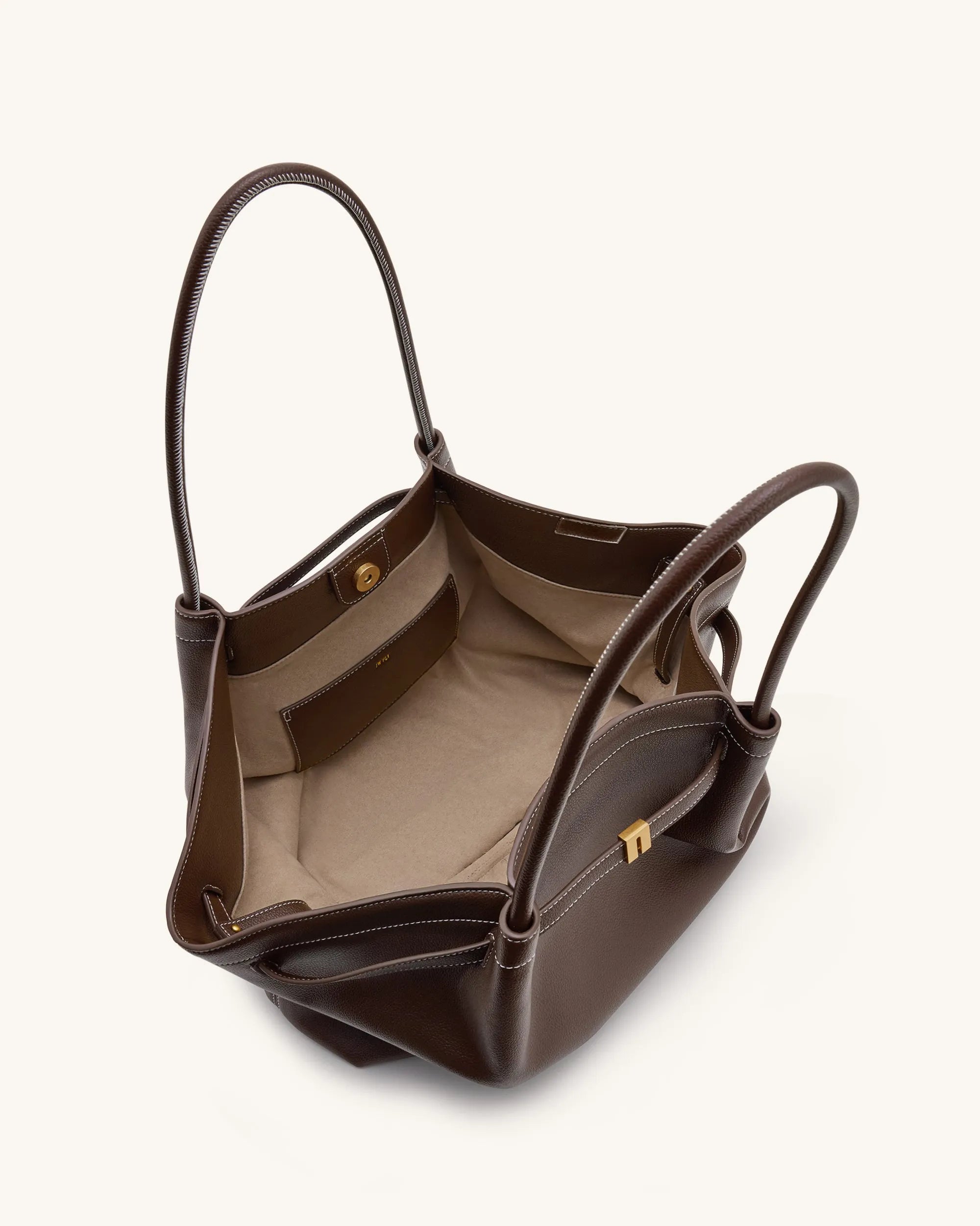 JW PEI Dark Brown Women Hana Large Tote Bag - Dark Brown SKU: JH306C05-30_Dark Brown Image 06