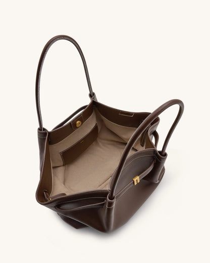 JW PEI Dark Brown Women Hana Large Tote Bag - Dark Brown SKU: JH306C05-30_Dark Brown Image 06