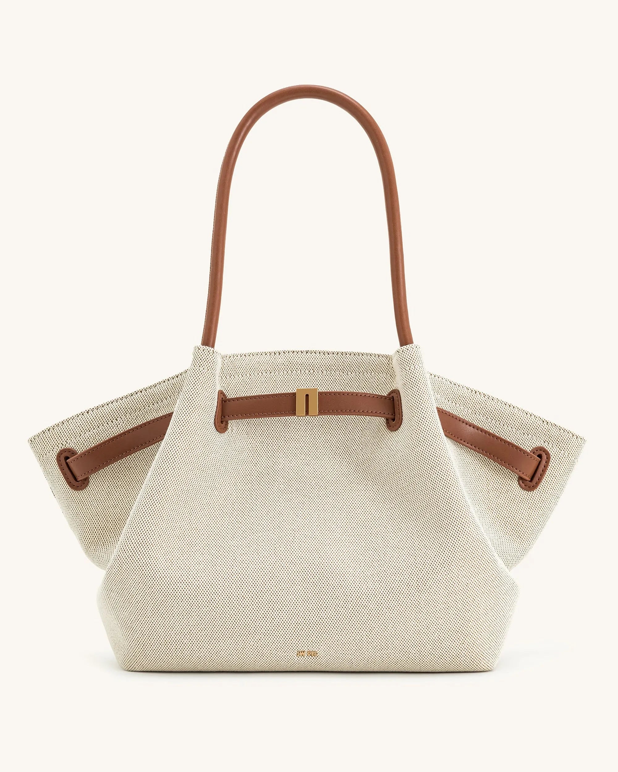 JW PEI Brown Canvas Women Hana Large Tote Bag - Brown Canvas SKU: JH306C05-31_Brown Canvas Image 01