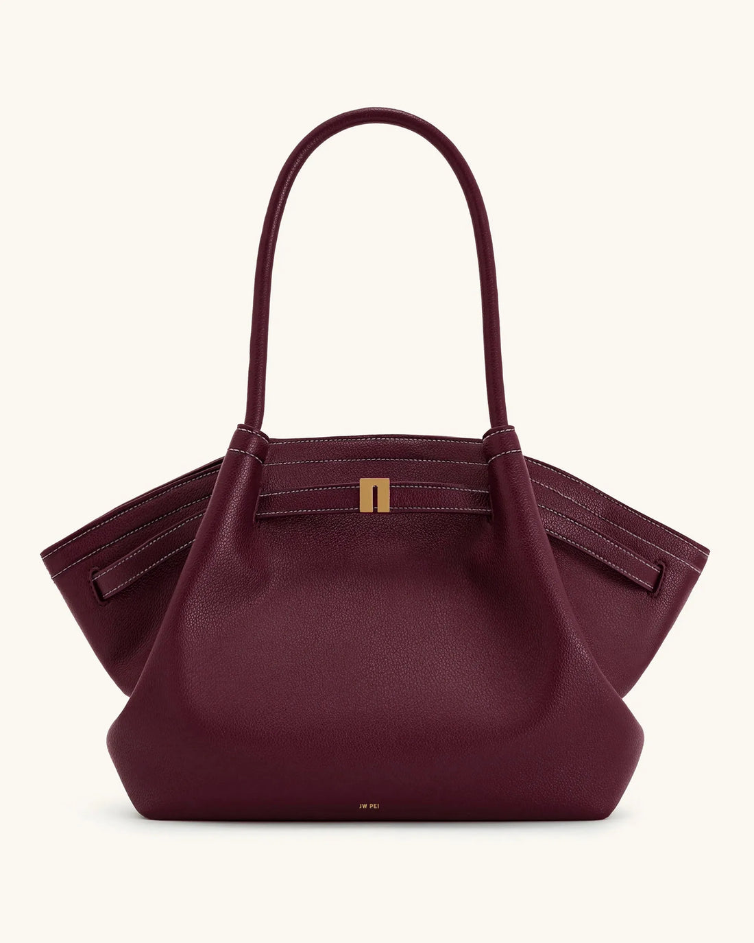 JW PEI Burgundy Women Hana Large Tote Bag - Burgundy SKU: JH306C05-40_Burgundy Image 01