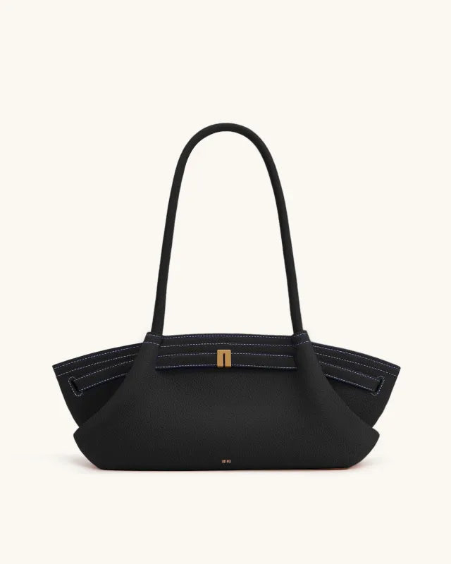 JW PEI Black Women Hana Wide Tote Bag - Black SKU: JH306D06-1_Black Image 01
