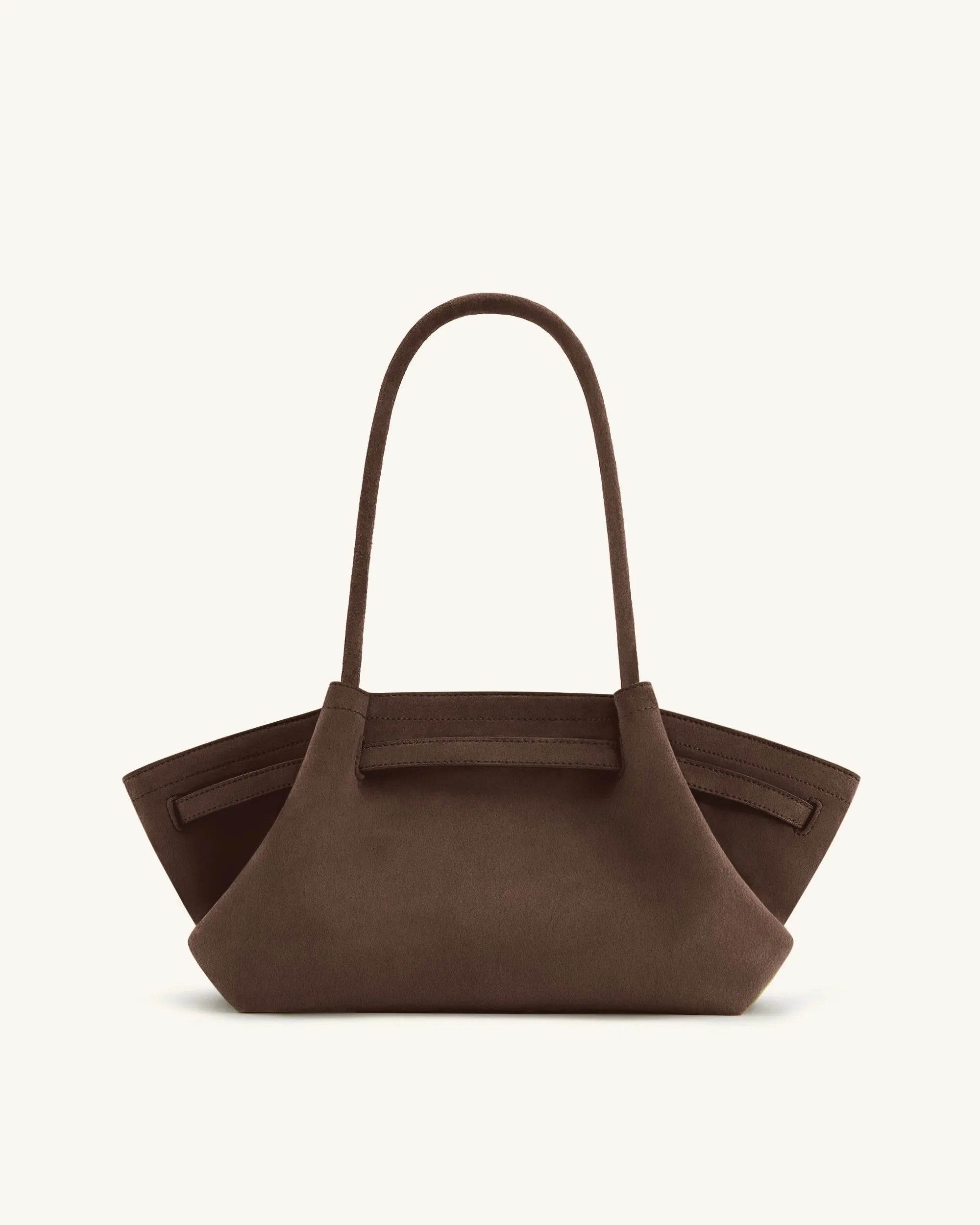 JW PEI Dark Brown Women Hana Wide Faux Suede Tote Bag - Dark Brown SKU: JH306D06-30_Dark Brown Image 04