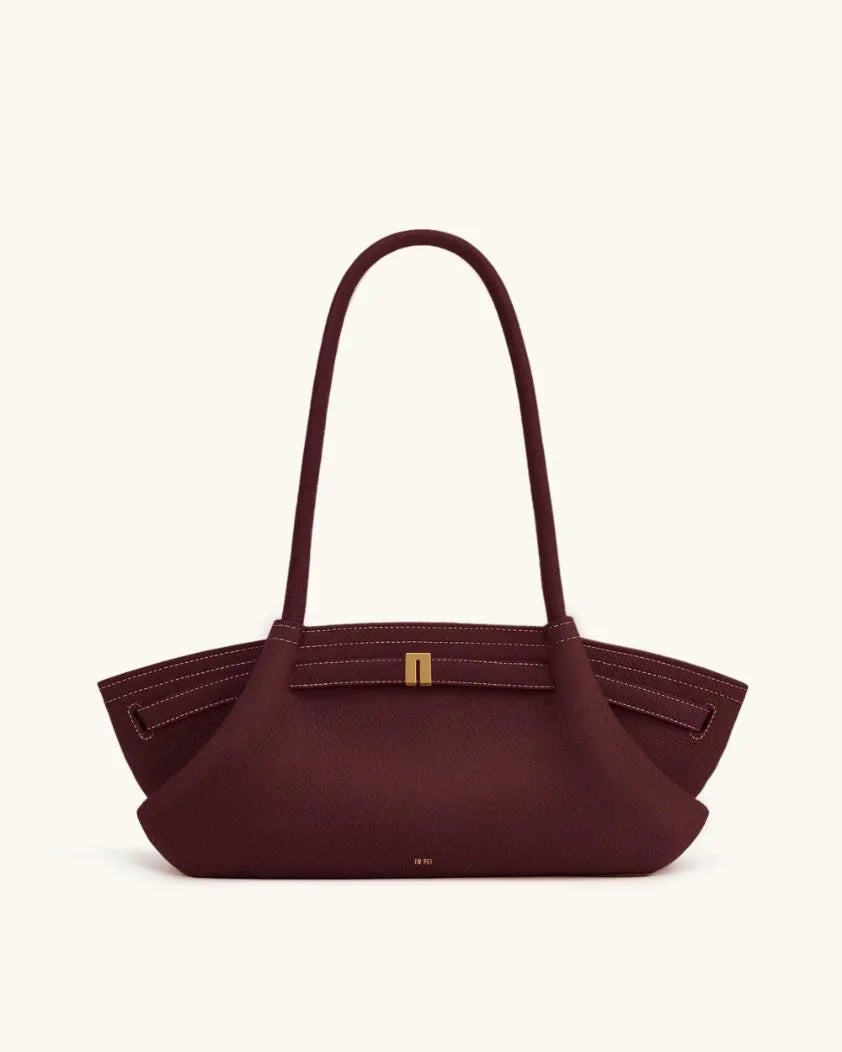 JW PEI Claret Women Hana Wide Tote Bag - Claret SKU: JH306D06-4_Claret Image 01