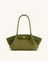 JW PEI Olive Green Women Hana Wide Faux Suede Tote Bag - Olive Green SKU: JH306D06-7_Olive Green Image 01