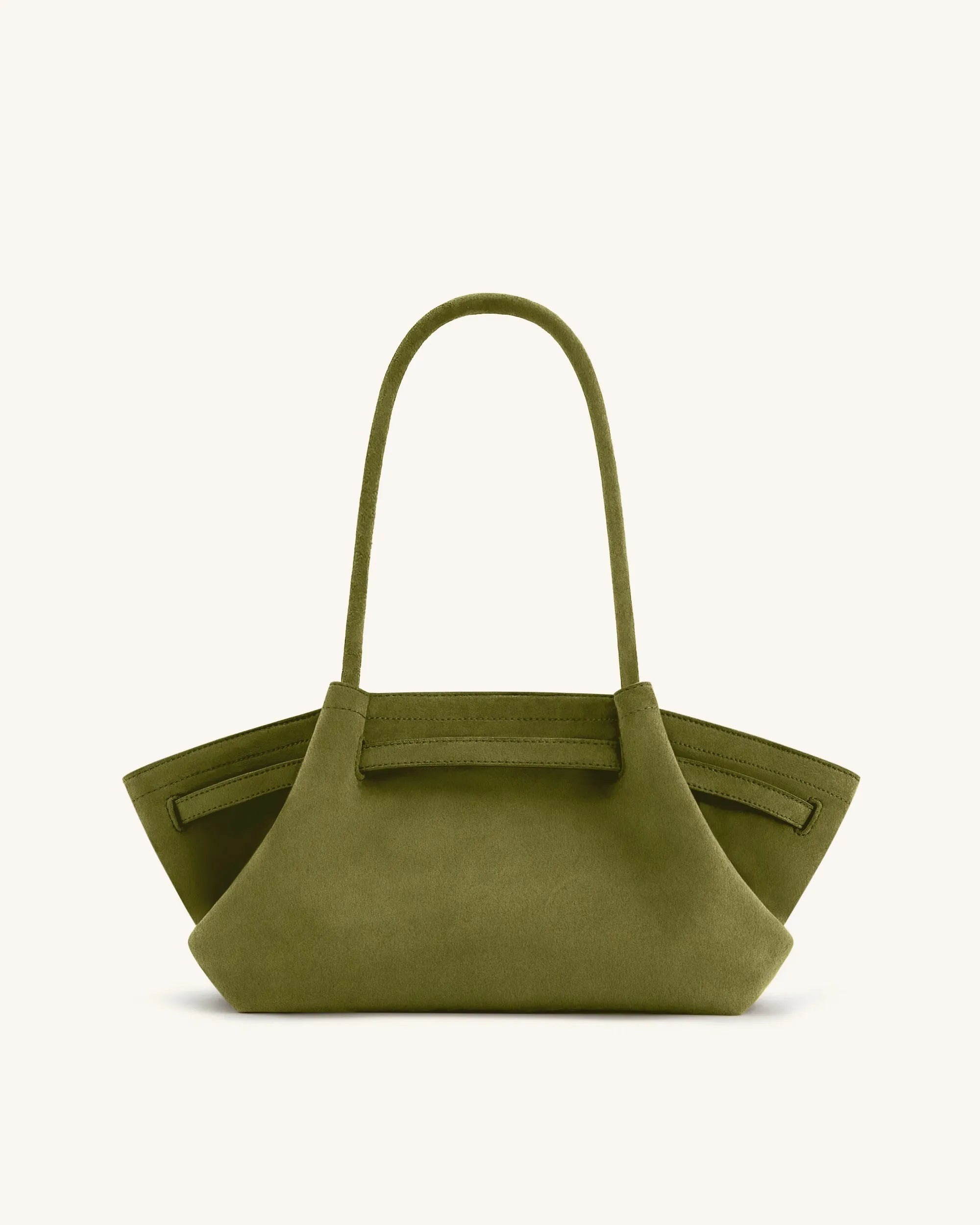 JW PEI Olive Green Women Hana Wide Faux Suede Tote Bag - Olive Green SKU: JH306D06-7_Olive Green Image 04