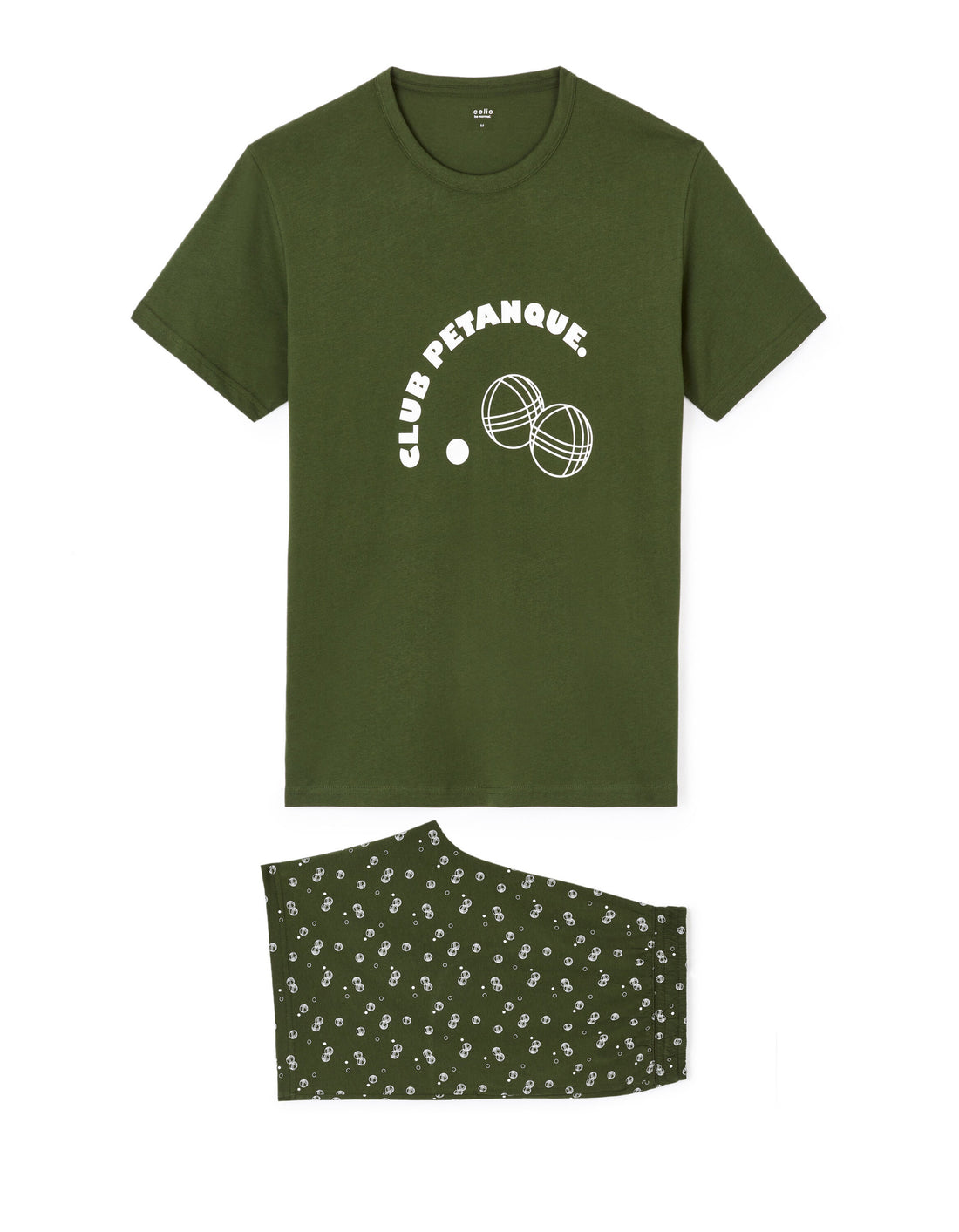 Pajamas Shorts In Cotton - Green_01