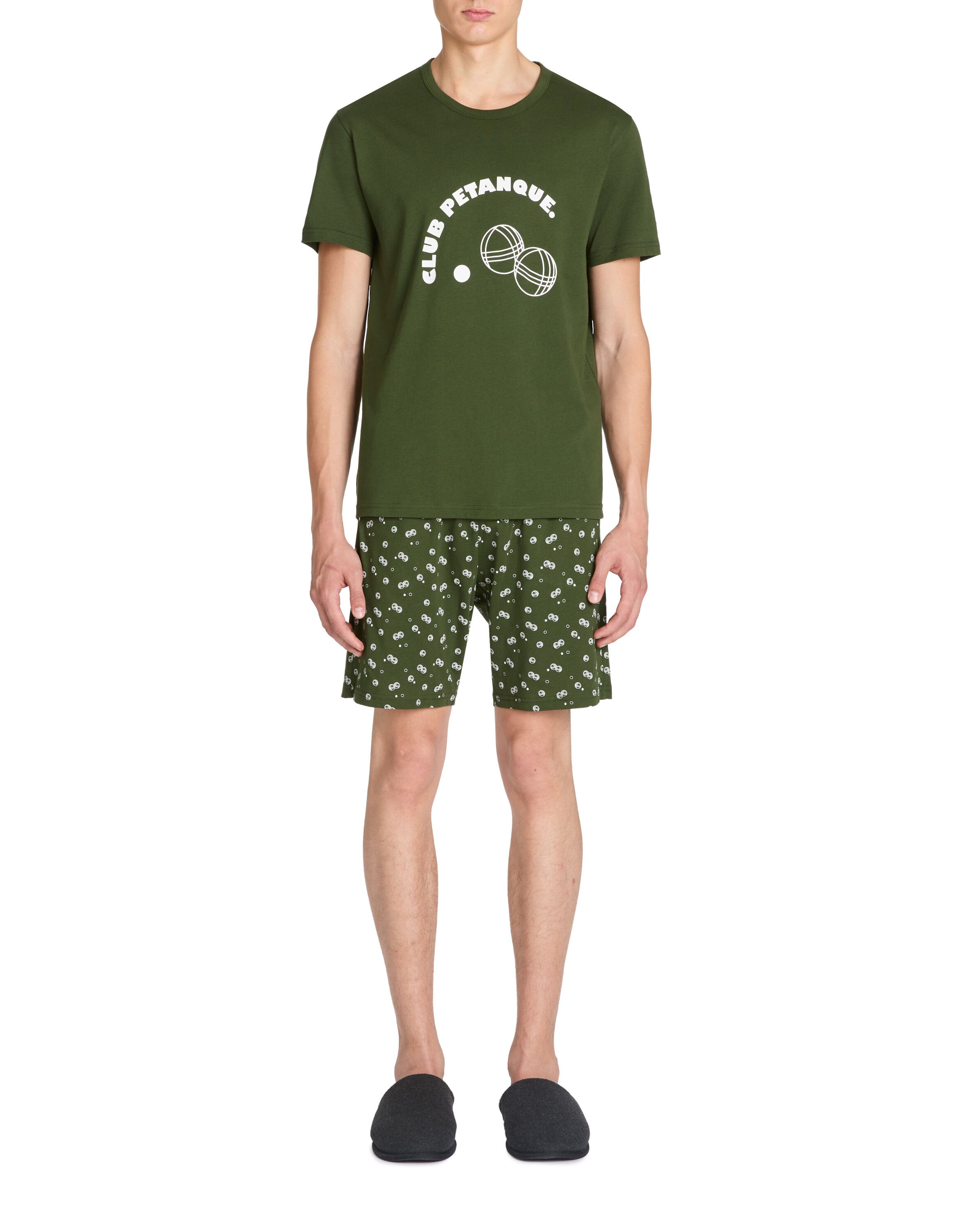 Pajamas Shorts In Cotton - Green_02