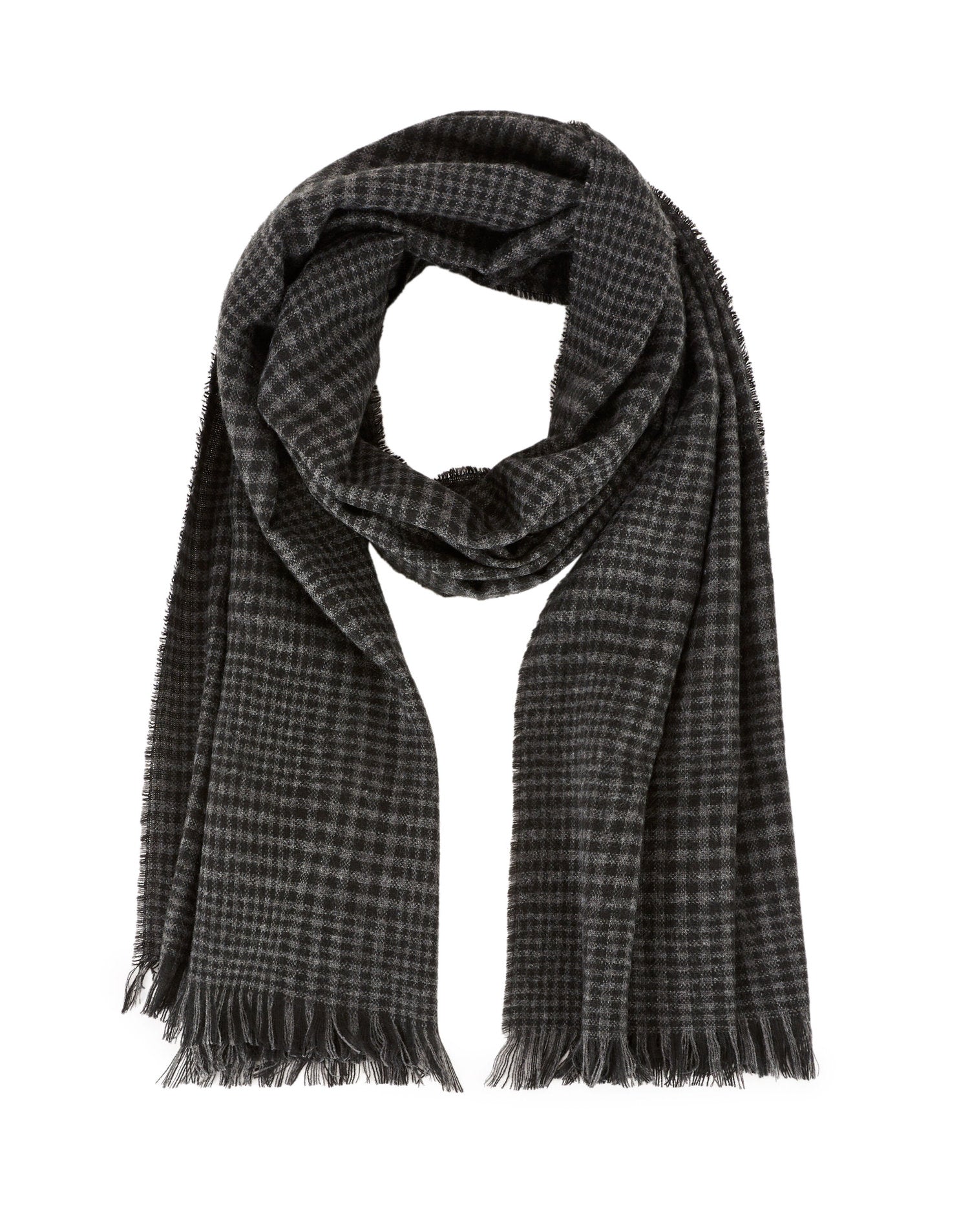 Celio_Grey Fancy Plaid Scarf_JISCACAR_GREY_01