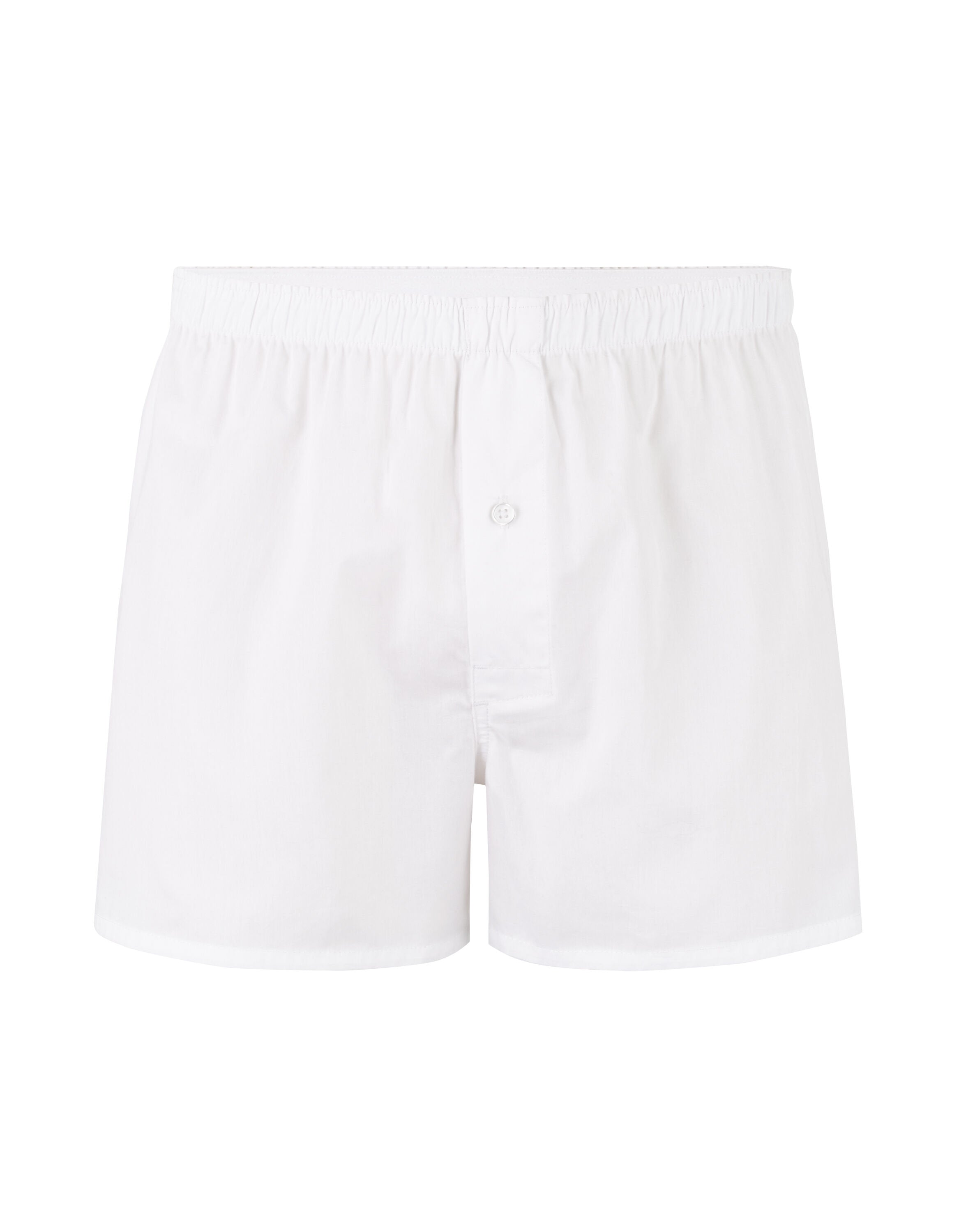 Plain Cotton Boxer Shorts - White_01