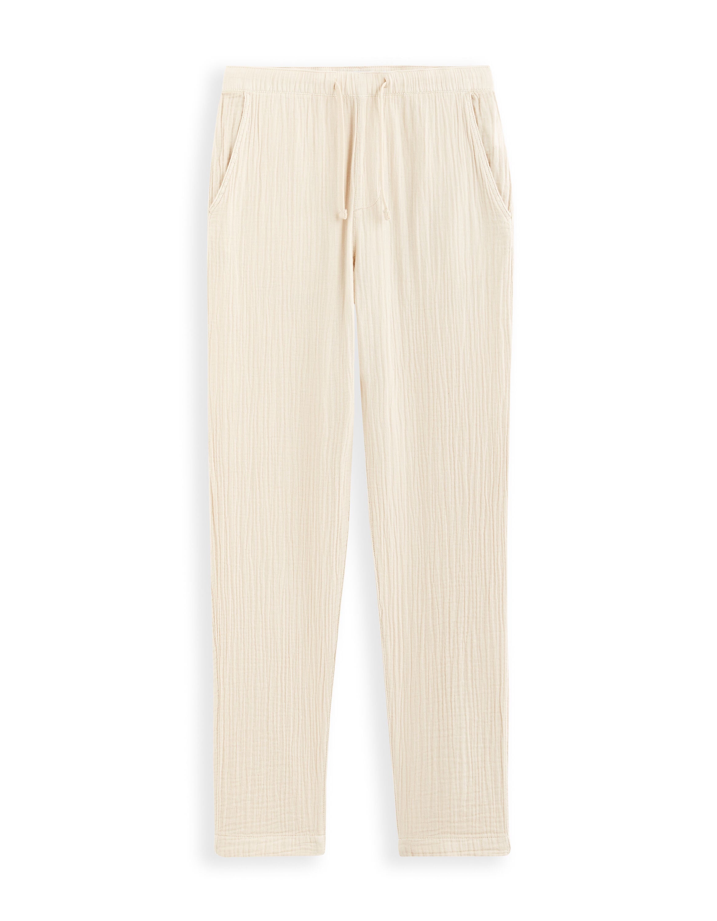 Cotton Gauze Trousers - Beige_01