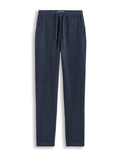 Cotton Gauze Trousers - Navy_01