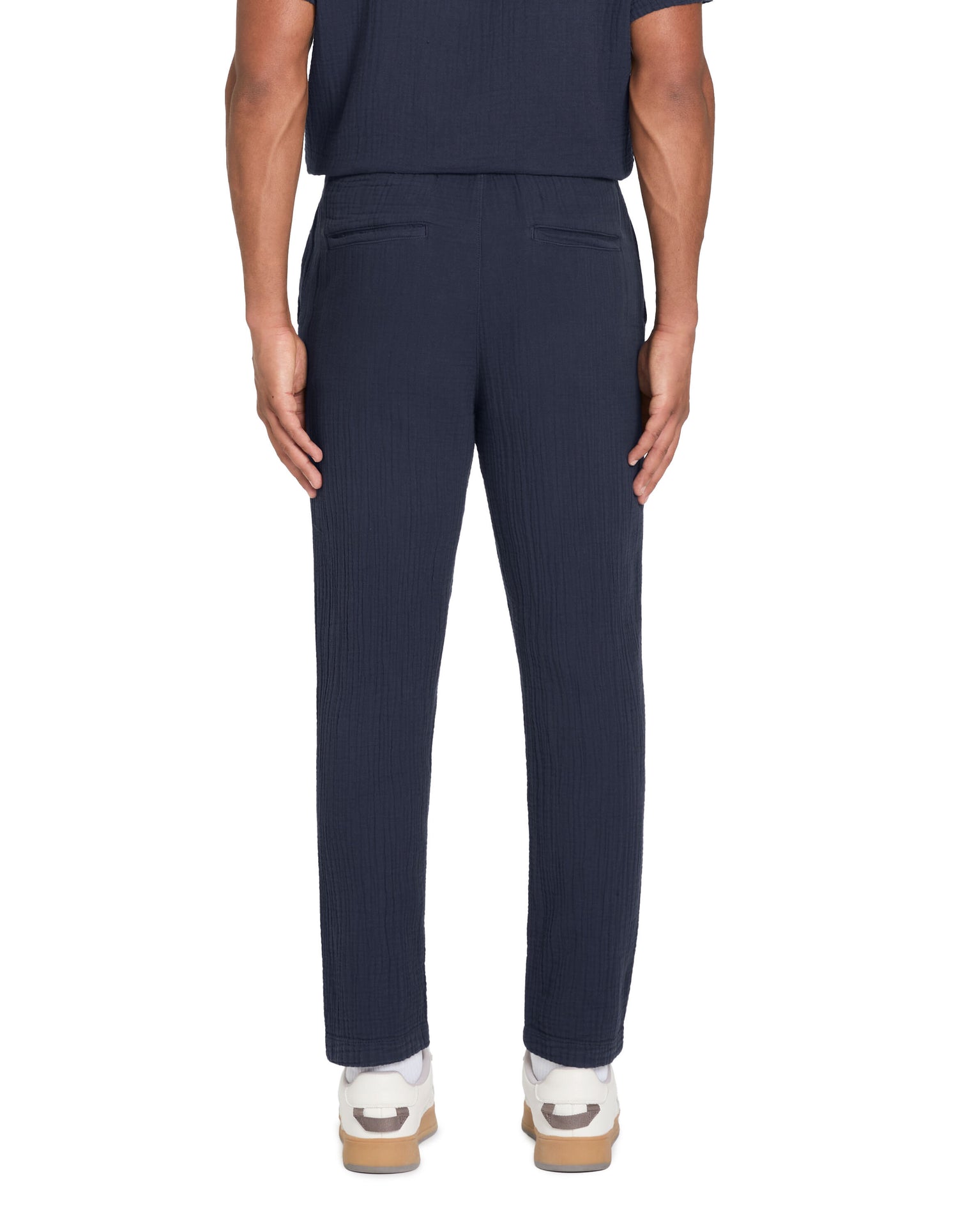 Cotton Gauze Trousers - Navy_04