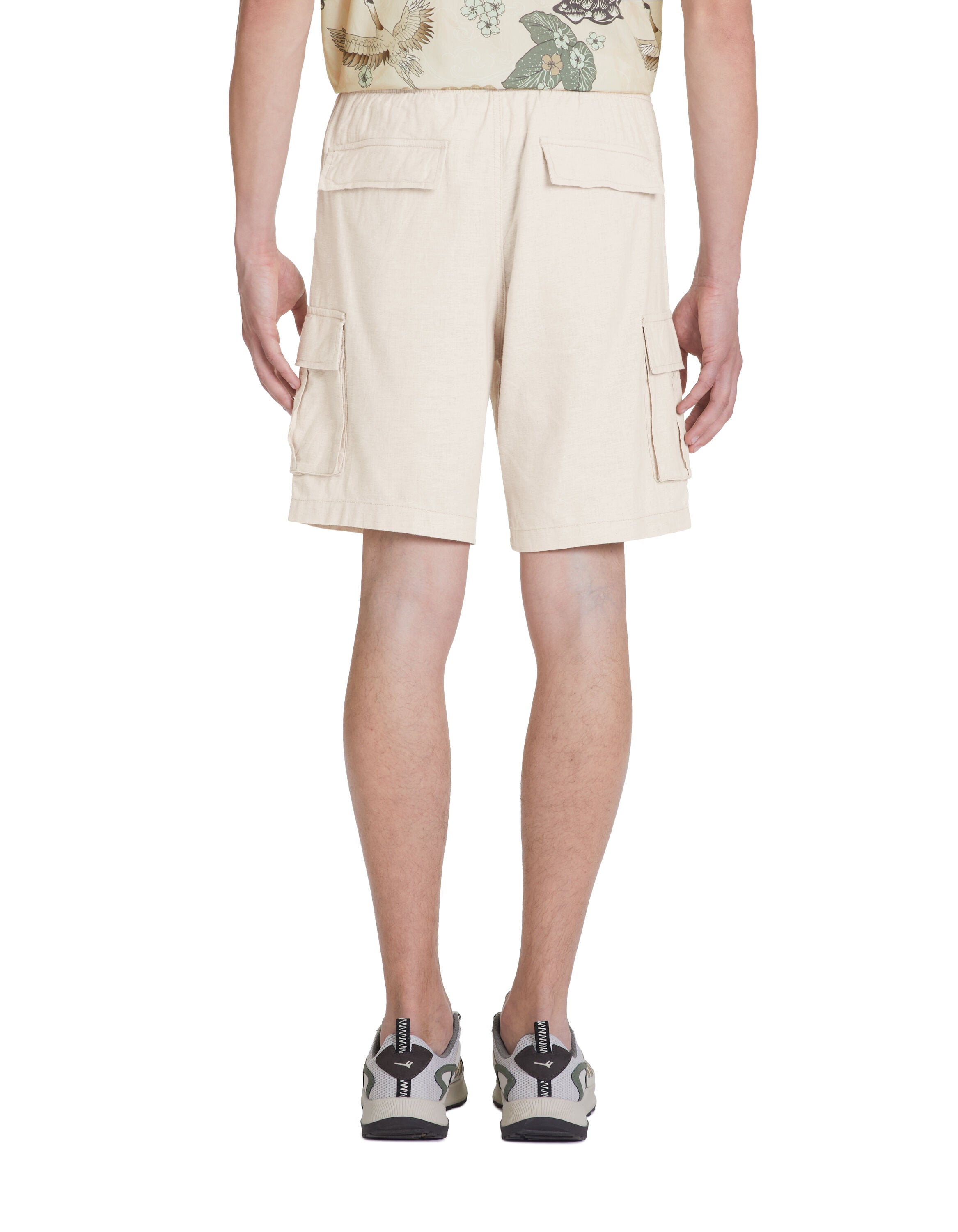 Linen And Cotton Bermuda Shorts - Ecru_04