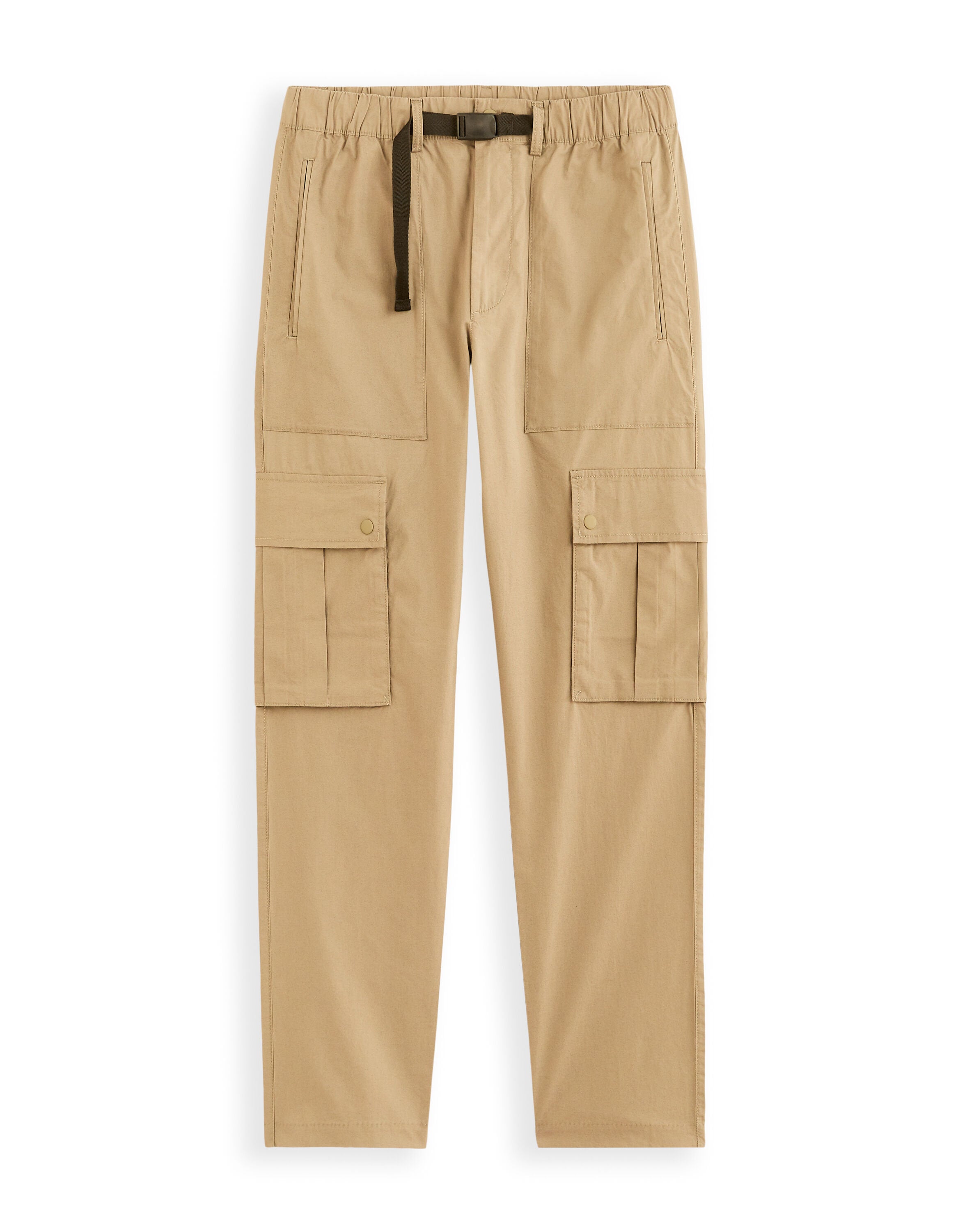 Cargo Straight Trousers - Beige_01