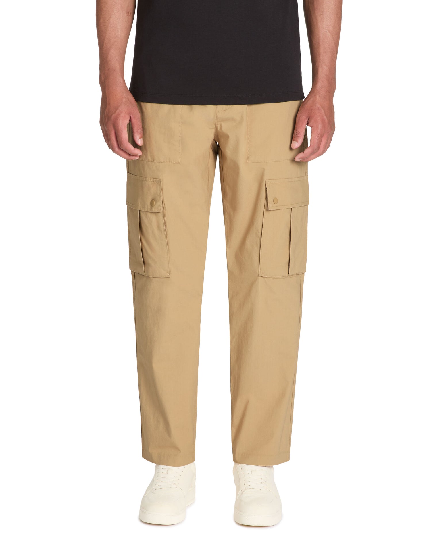 Cargo Straight Trousers - Beige_02