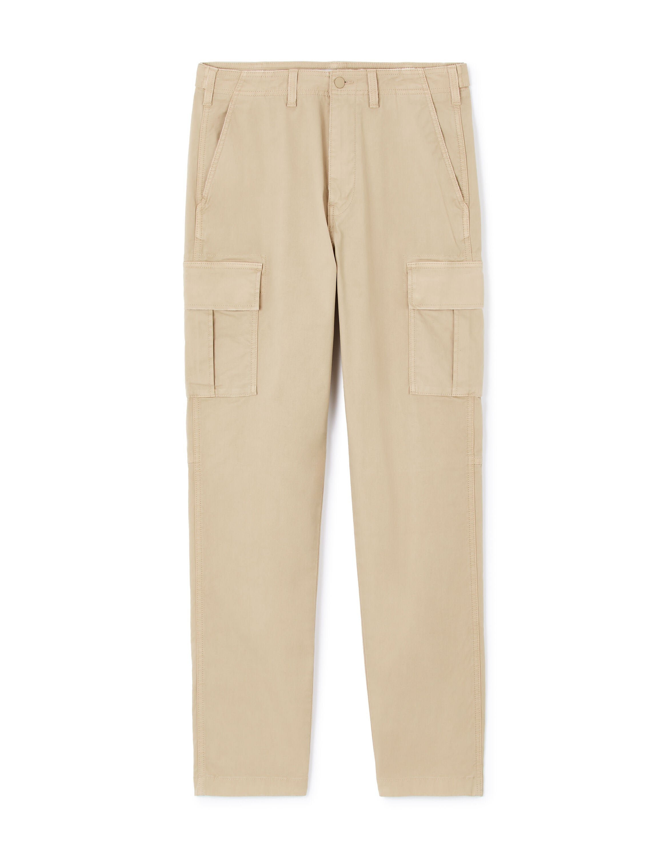 Cargo Straight Trousers - Beige_01