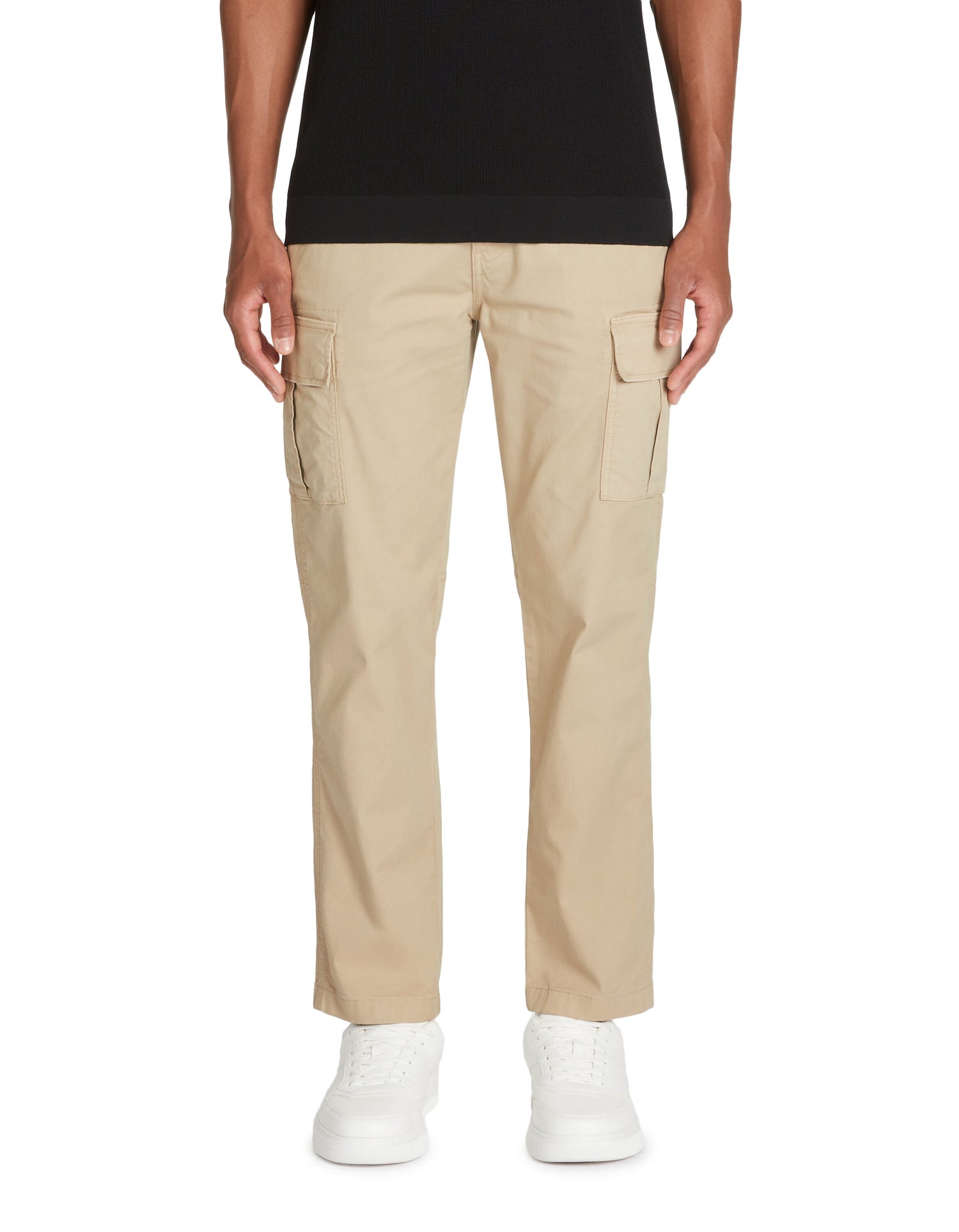 Cargo Straight Trousers - Beige_02