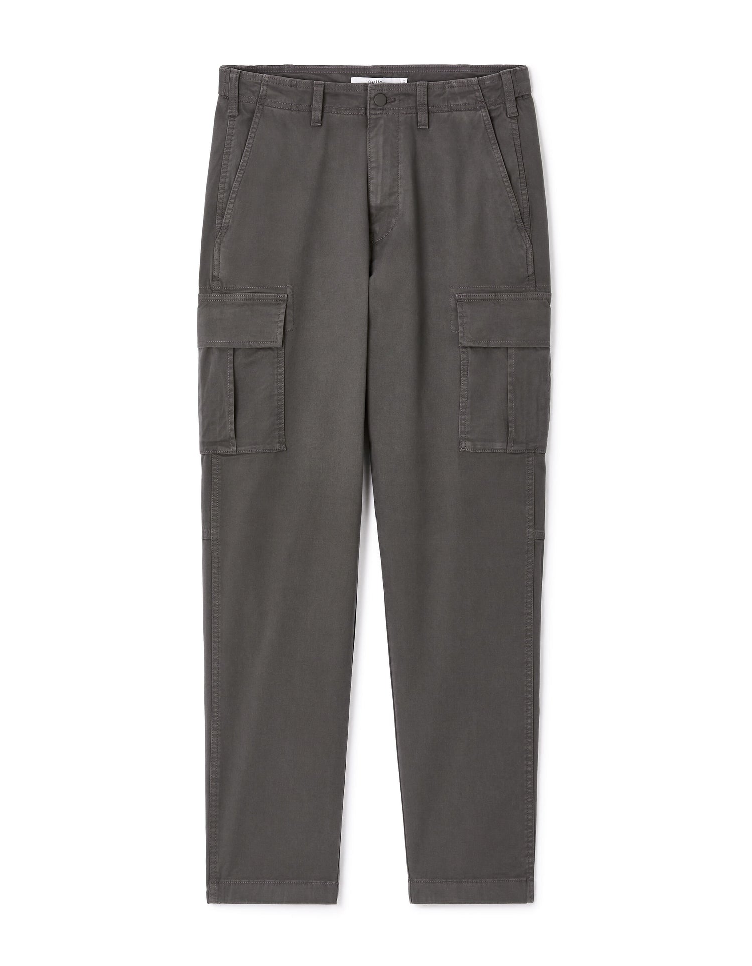 Cargo Straight Trousers - Grey_01