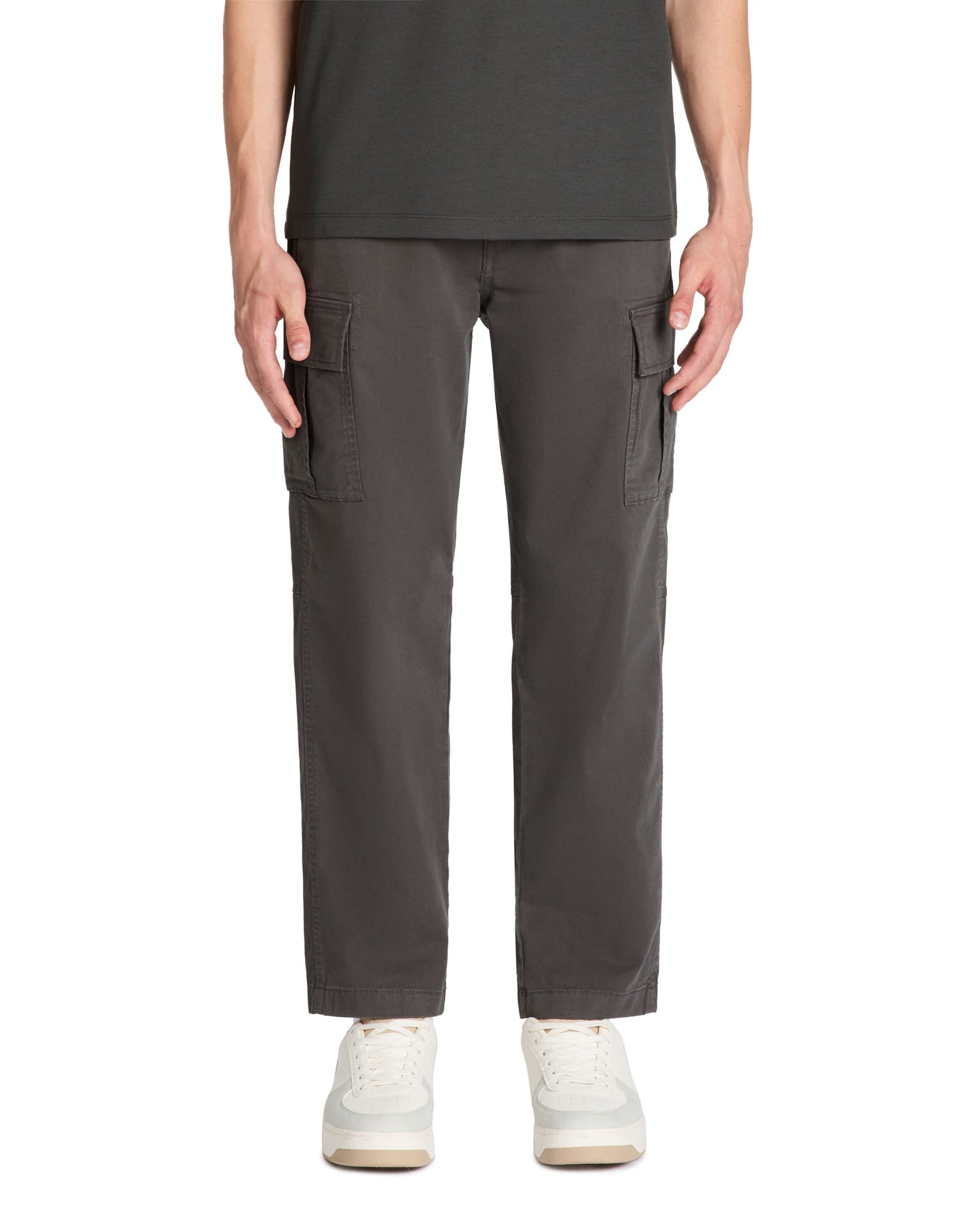 Cargo Straight Trousers - Grey_02