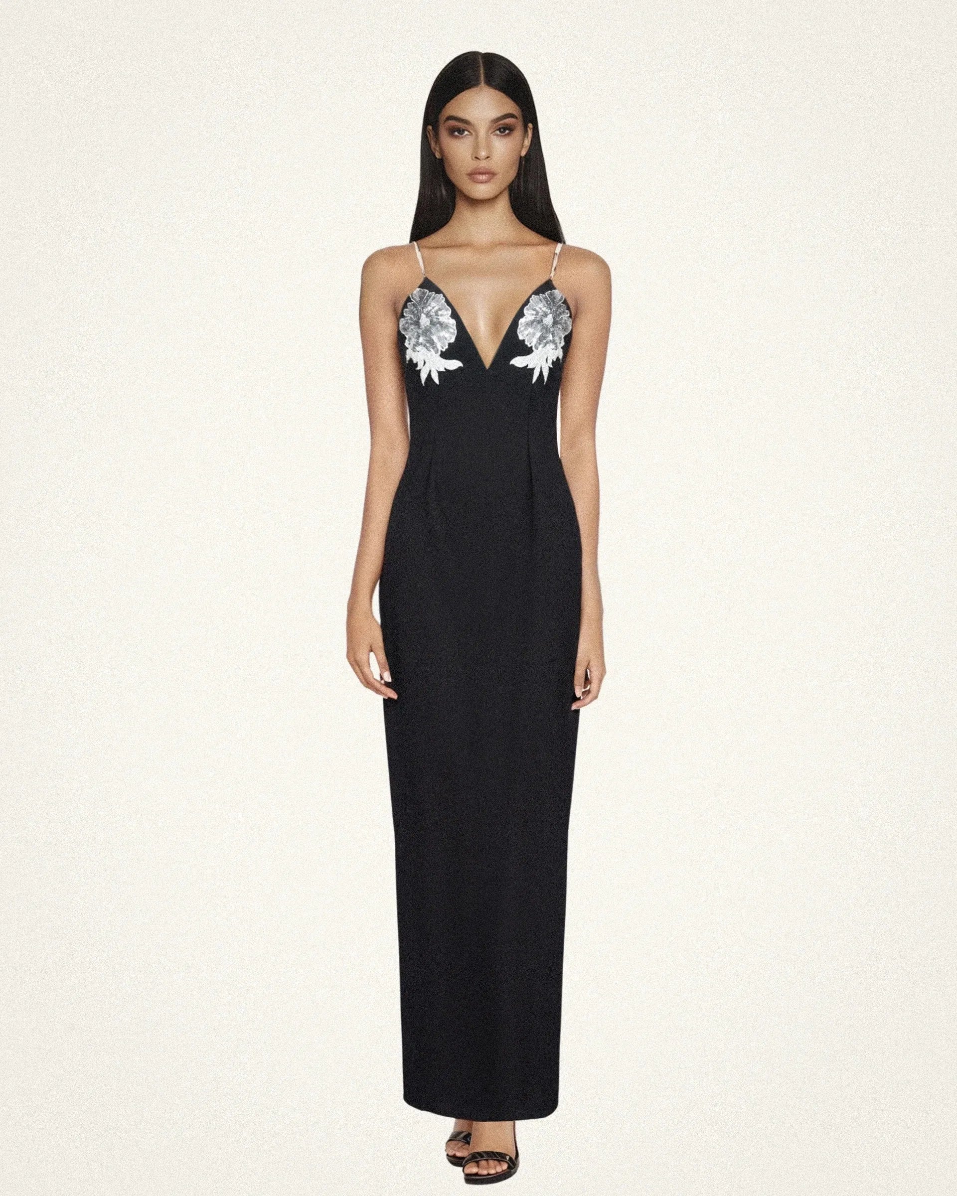 JW PEI_Black_Ayliua Neckline Rhinestones Embellished Long Dress_JR30230-1_Black_03
