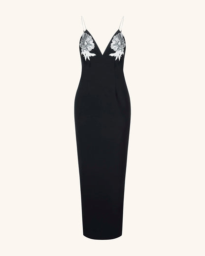 JW PEI_Black_Ayliua Neckline Rhinestones Embellished Long Dress_JR30230-1_Black_04