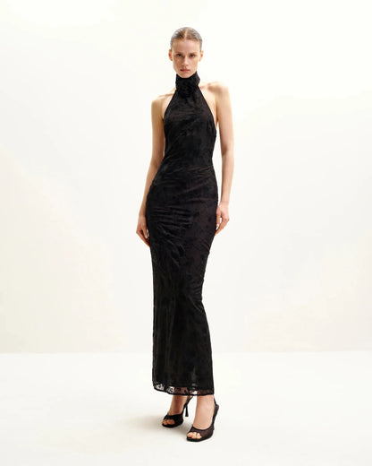 JW PEI_Black_Uliana Floral Lace Halterneck Maxi Dress_JR30234-1_Black_01