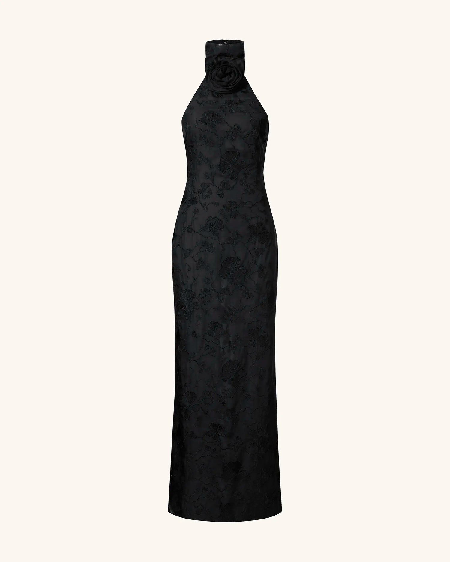 JW PEI_Black_Uliana Floral Lace Halterneck Maxi Dress_JR30234-1_Black_02