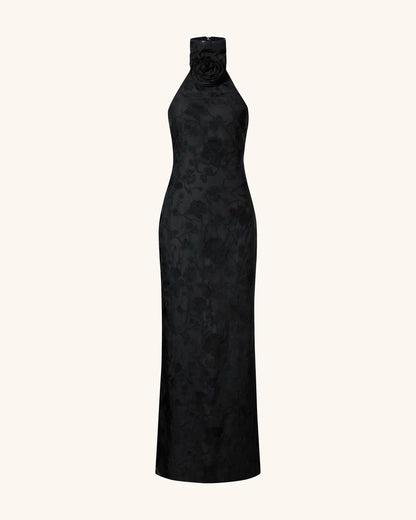 JW PEI_Black_Uliana Floral Lace Halterneck Maxi Dress_JR30234-1_Black_02