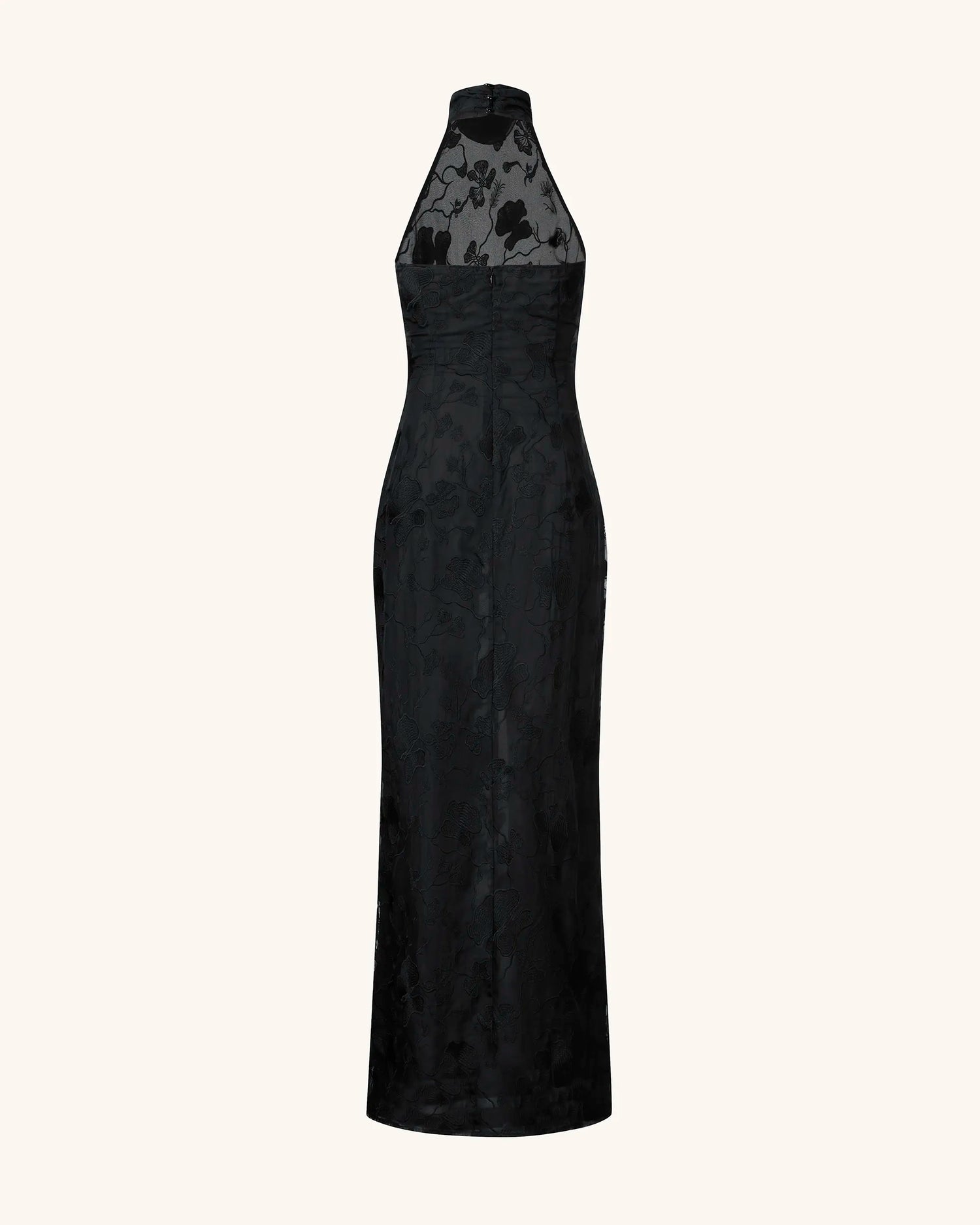 JW PEI_Black_Uliana Floral Lace Halterneck Maxi Dress_JR30234-1_Black_03