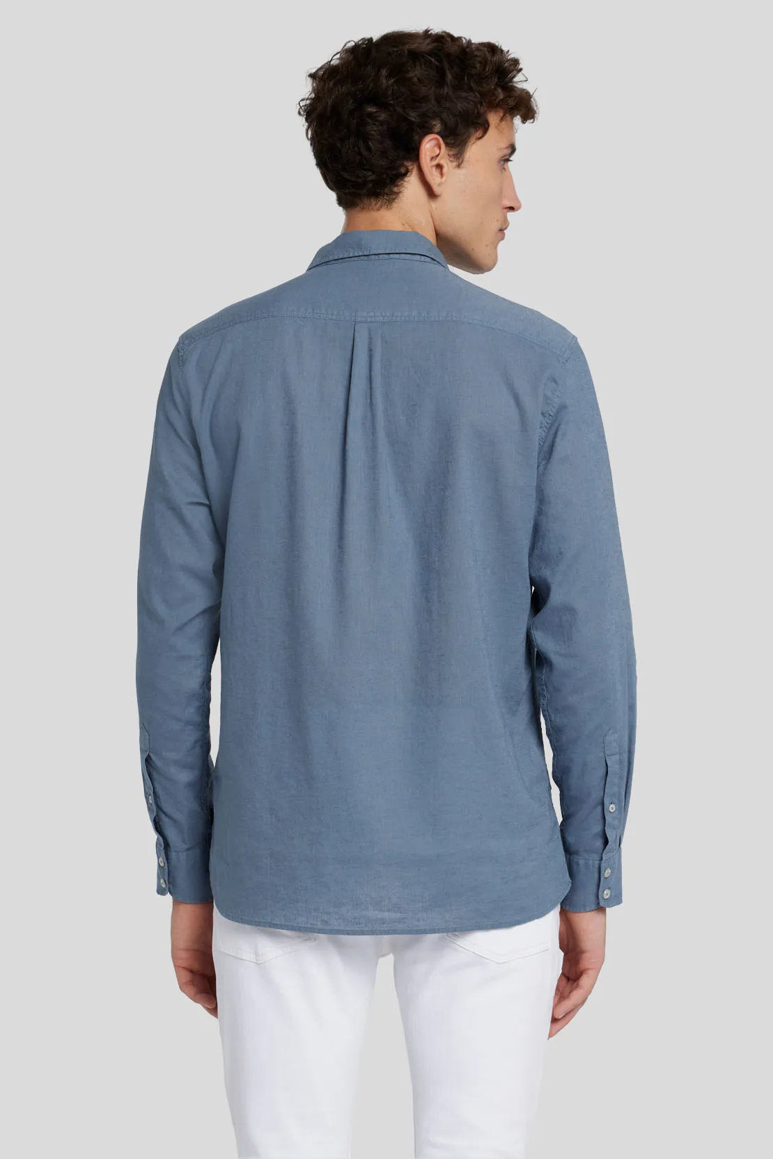 One Pocket Shirt Cotton Linen Dusty Blue_JSFM4280DB_DB_04