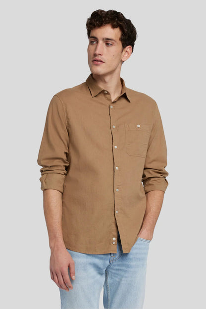 One Pocket Shirt Cotton Linen Sand_JSFM4280SA_SA_05