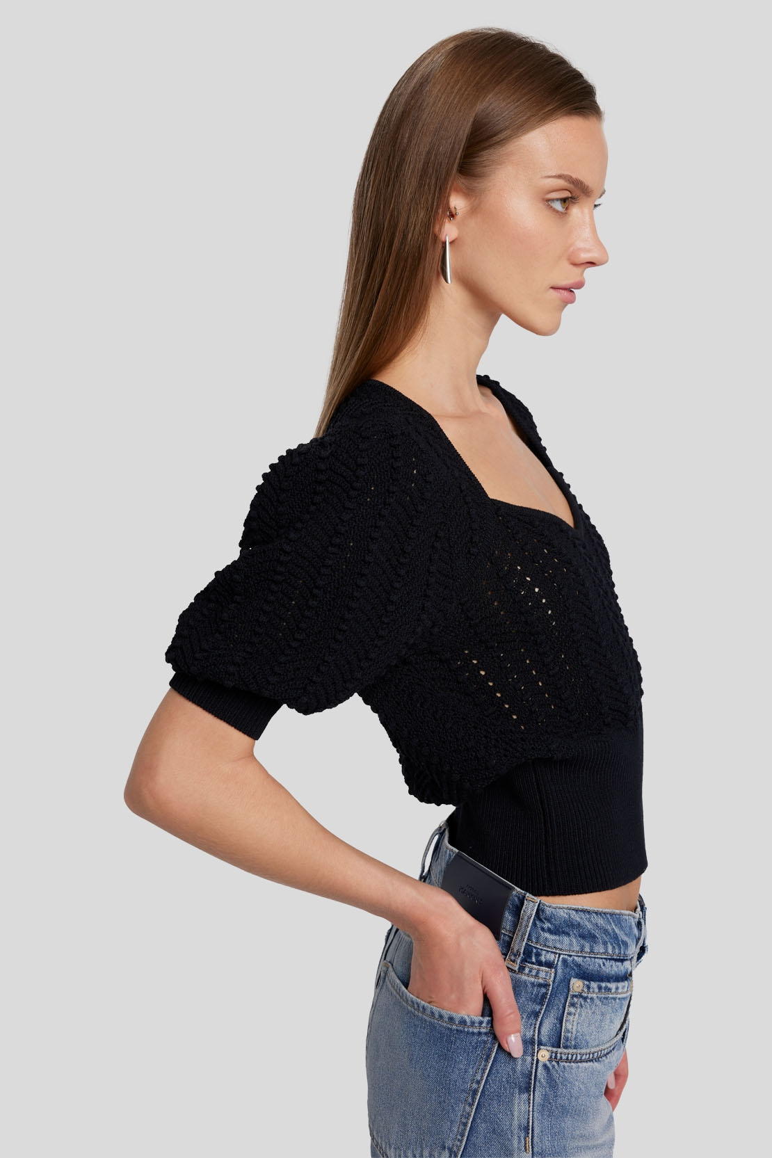 Portrait Neck Top Pointelle Black_JSHL5730BK_BK_05