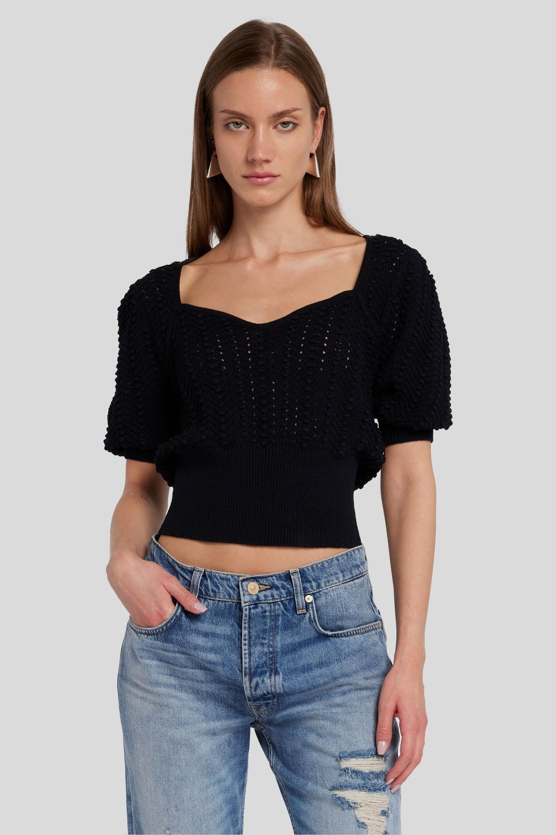 Portrait Neck Top Pointelle Black_JSHL5730BK_BK_06