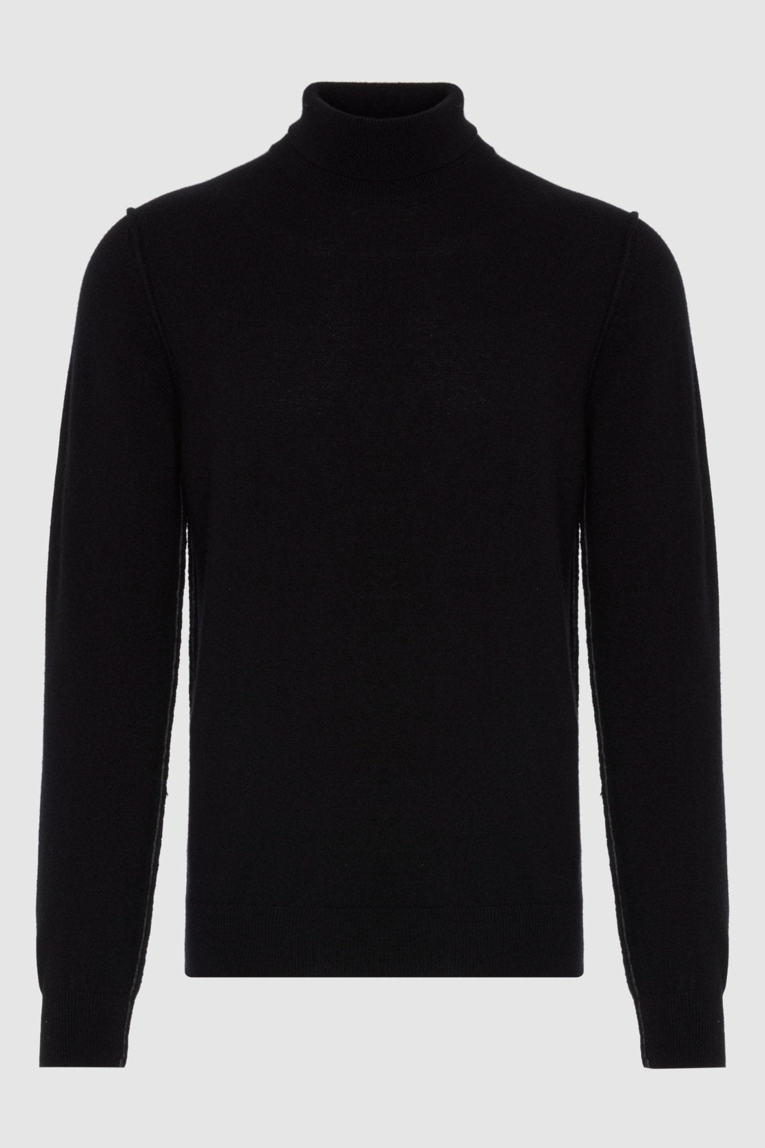 Turtle Neck Knit Cashmere W/ Stitch Detail Black_JSHM236NBK_BK_06