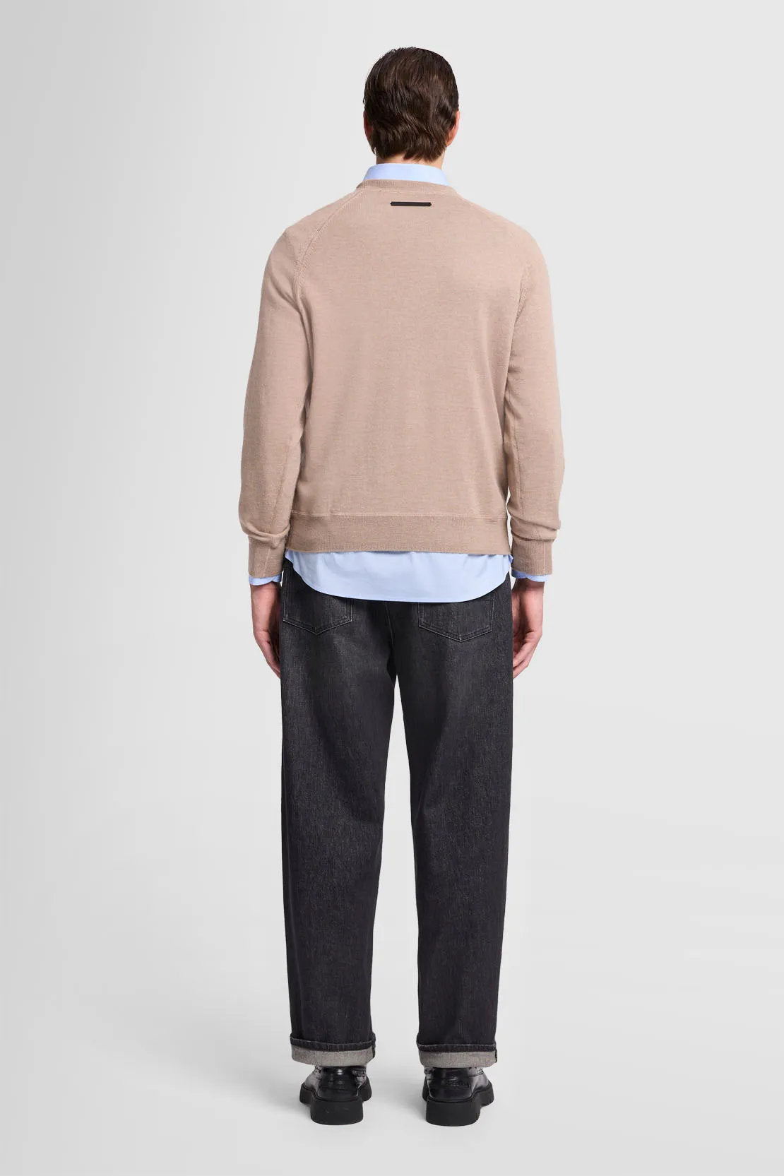 Crew Neck Knit Merino Beige Melange_JSHM2500BE_BE_04