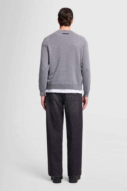 Crew Neck Knit Merino Light Grey Melange_JSHM2500LG_LG_04