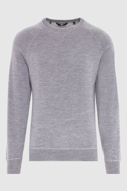 Crew Neck Knit Merino Light Grey Melange_JSHM2500LG_LG_06