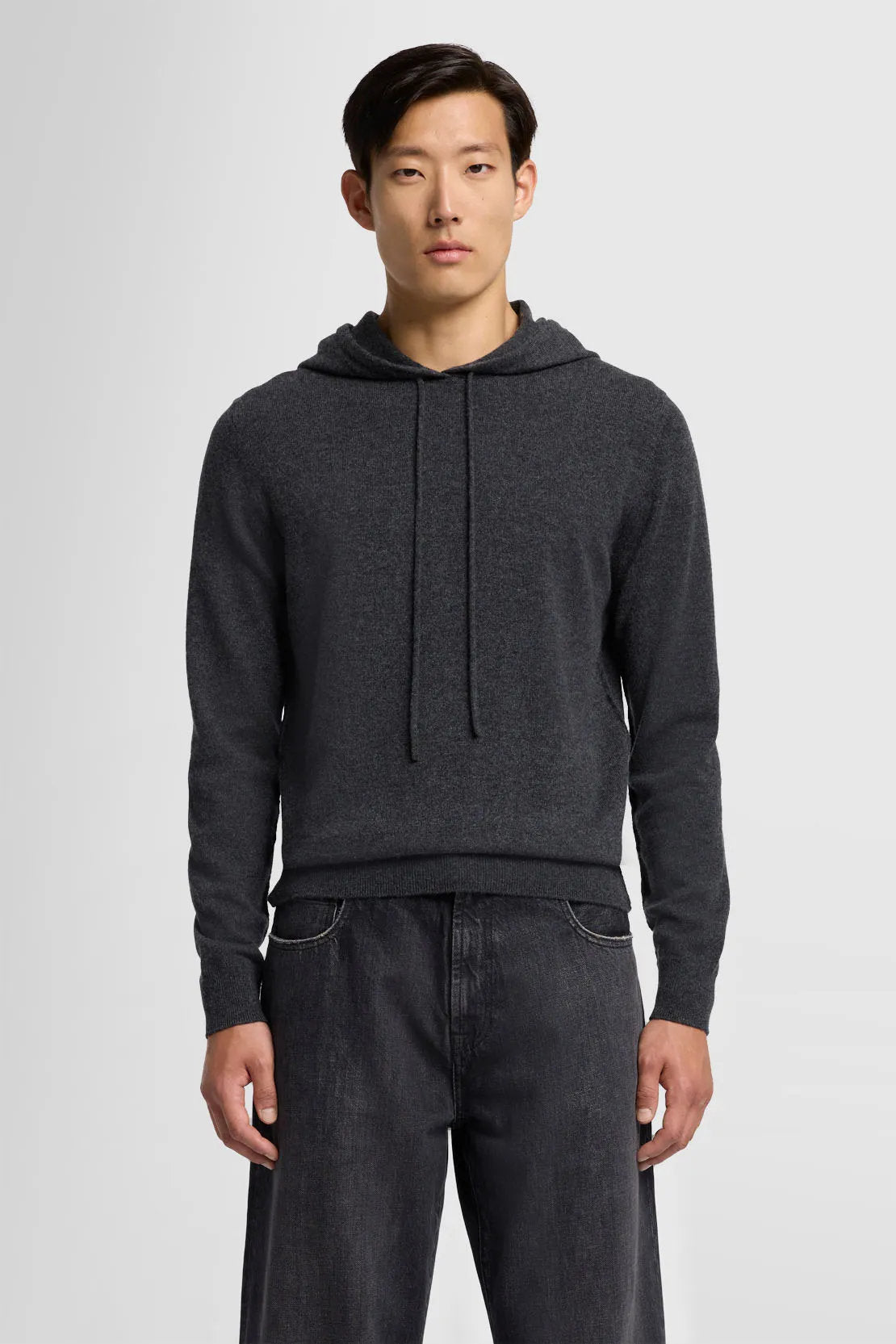 Hoodie Cashmere with Stitch Detail Dark Grey_JSJM2360DG_DG_01