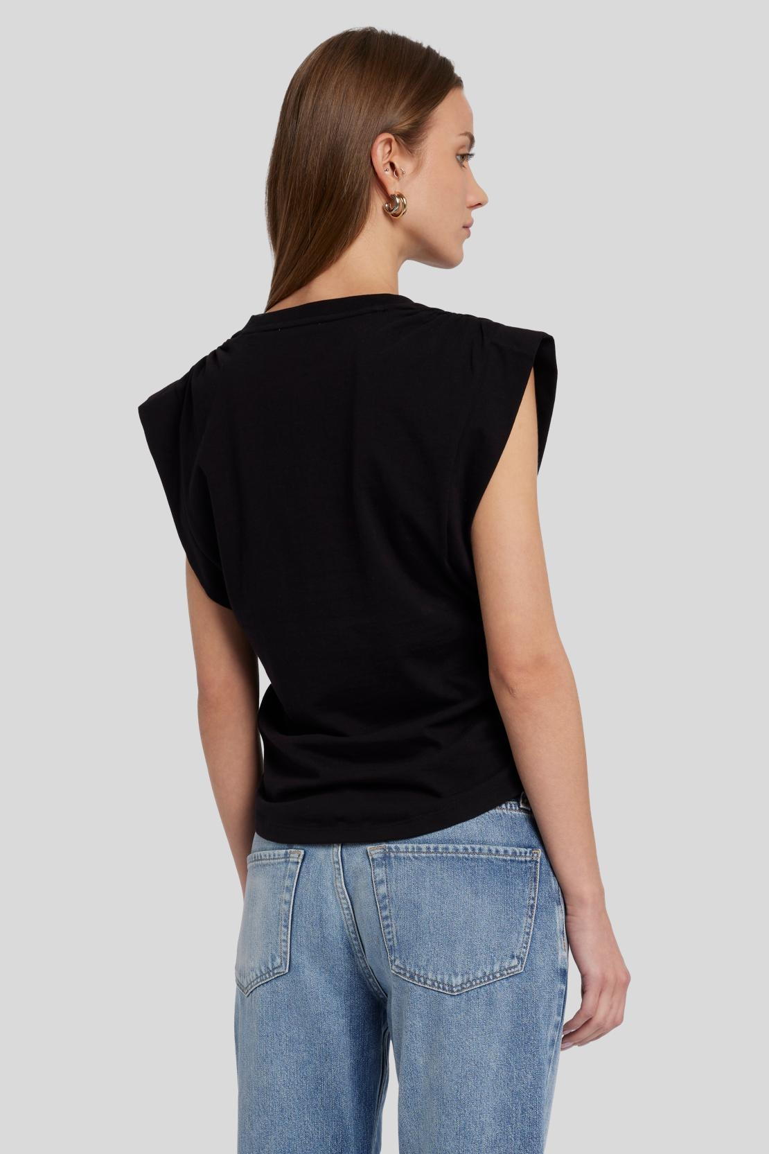 Pleated Sleeveless Tee Cotton Black_JSLL5770BK_BK_04