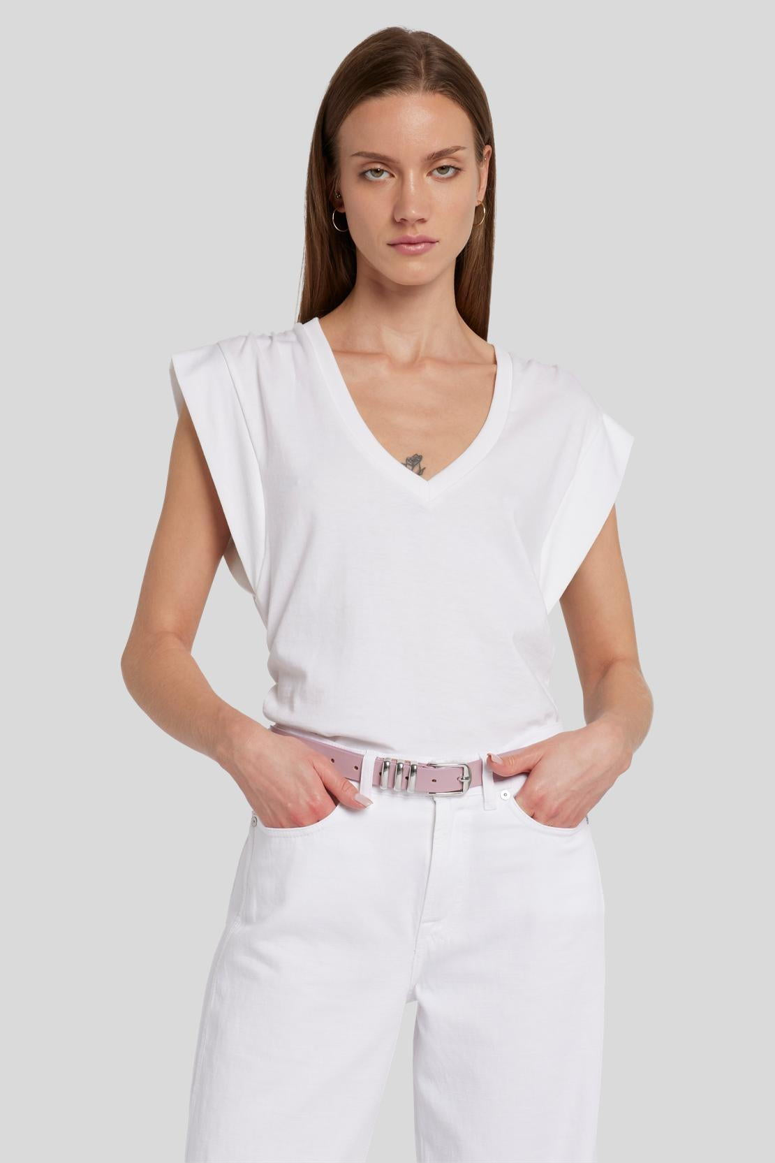 Pleated Sleeveless Tee Cotton White_JSLL5770WH_WH_05