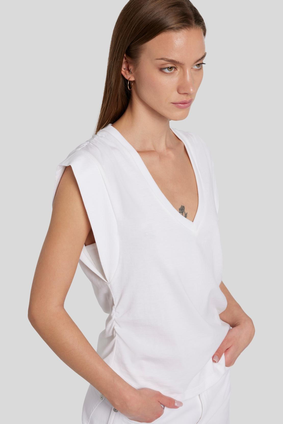 Pleated Sleeveless Tee Cotton White_JSLL5770WH_WH_06