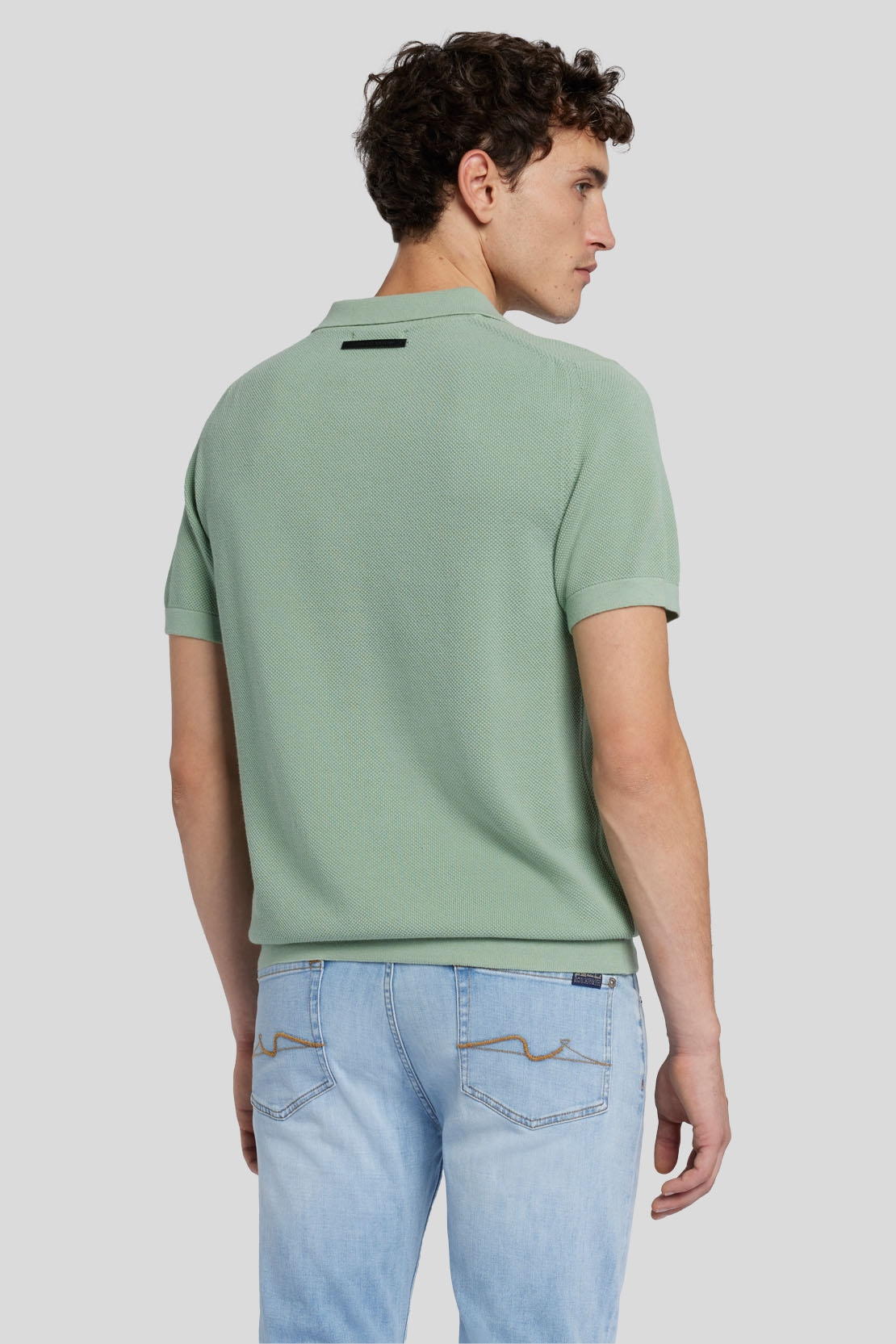 Polo Cotton Textured Celadon_JSMM2300CE_CE_04