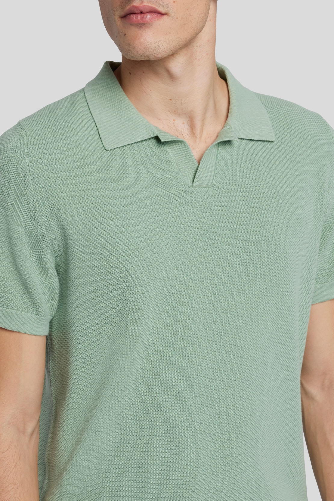 Polo Cotton Textured Celadon_JSMM2300CE_CE_06