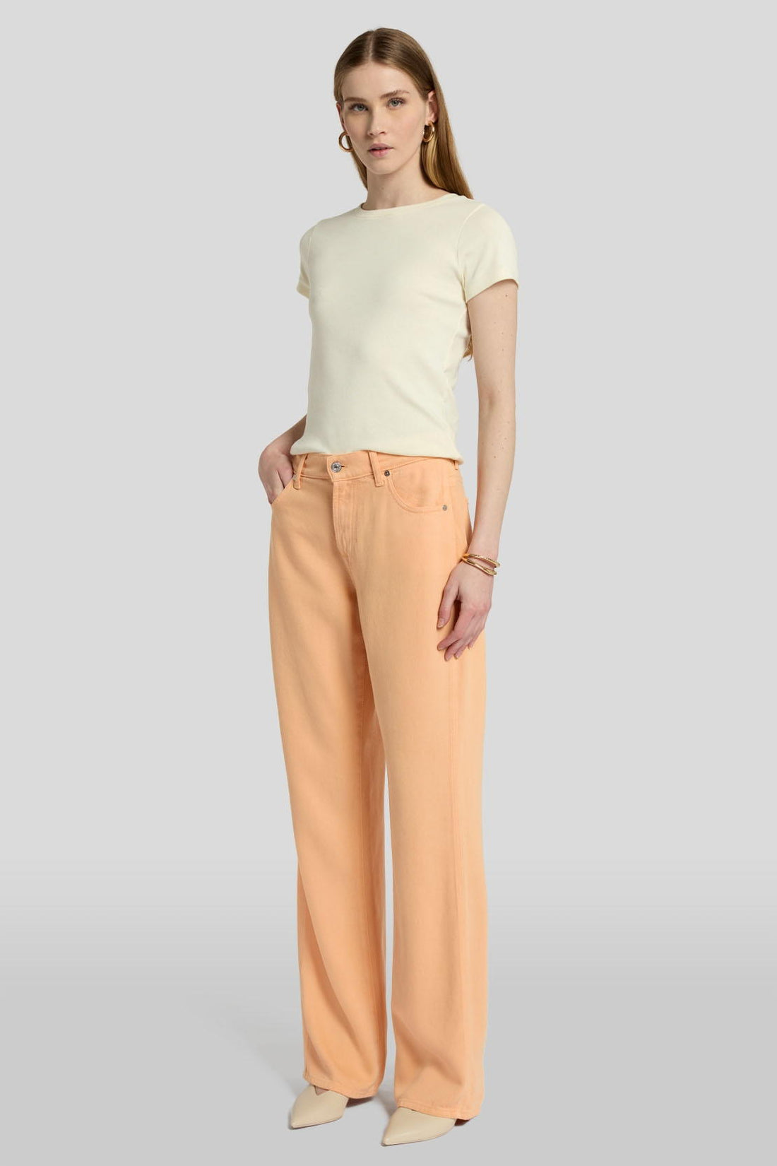 Tess Trouser Colored Tencel Peach_JSSTC850GF_GF_01