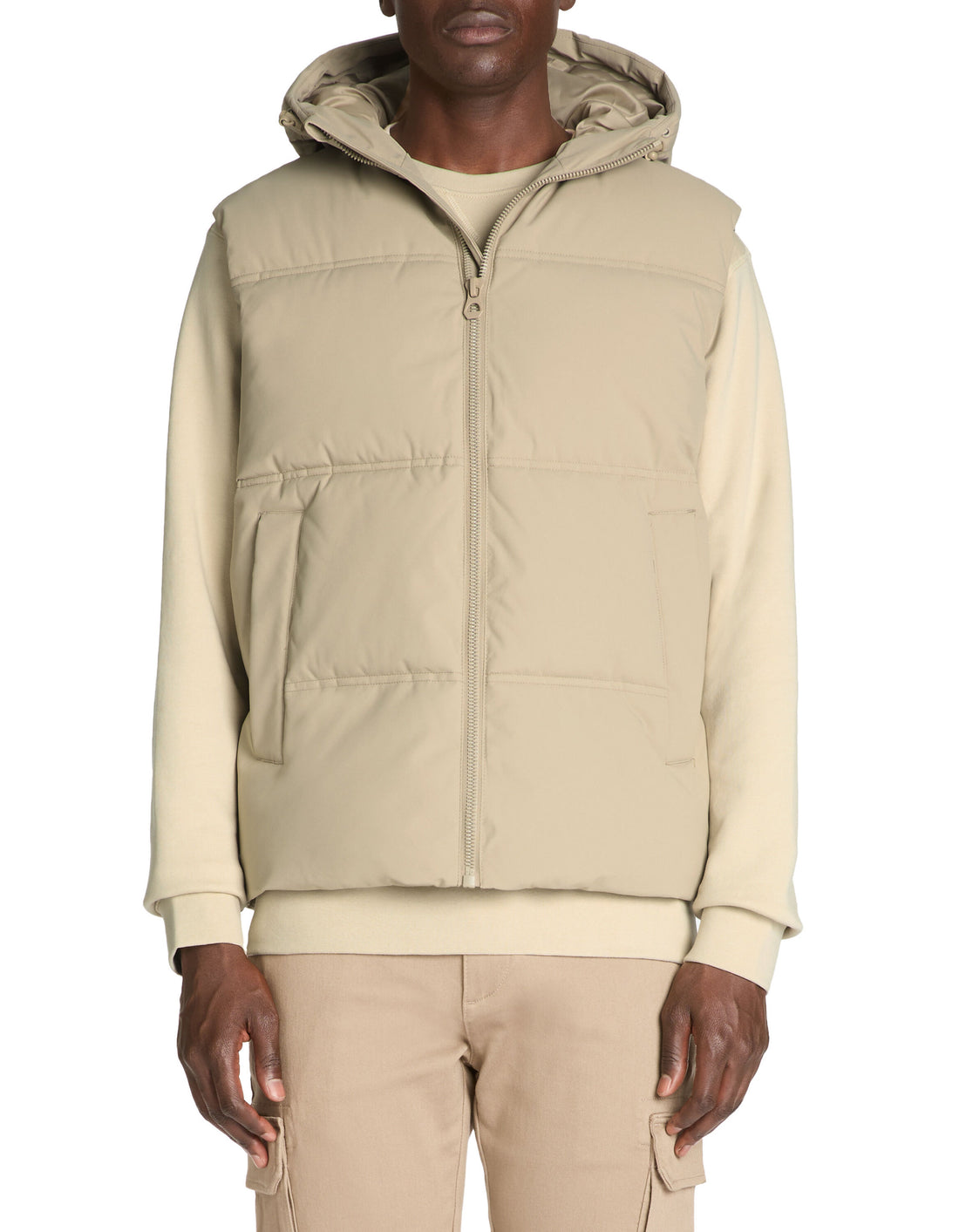 Celio_Beige Warm Sleeveless Hooded Down Jacket_JUBIANCO_BEIGE_01