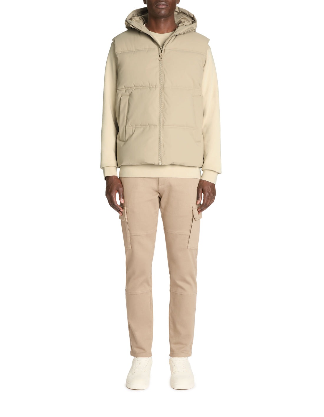 Celio_Beige Warm Sleeveless Hooded Down Jacket_JUBIANCO_BEIGE_02