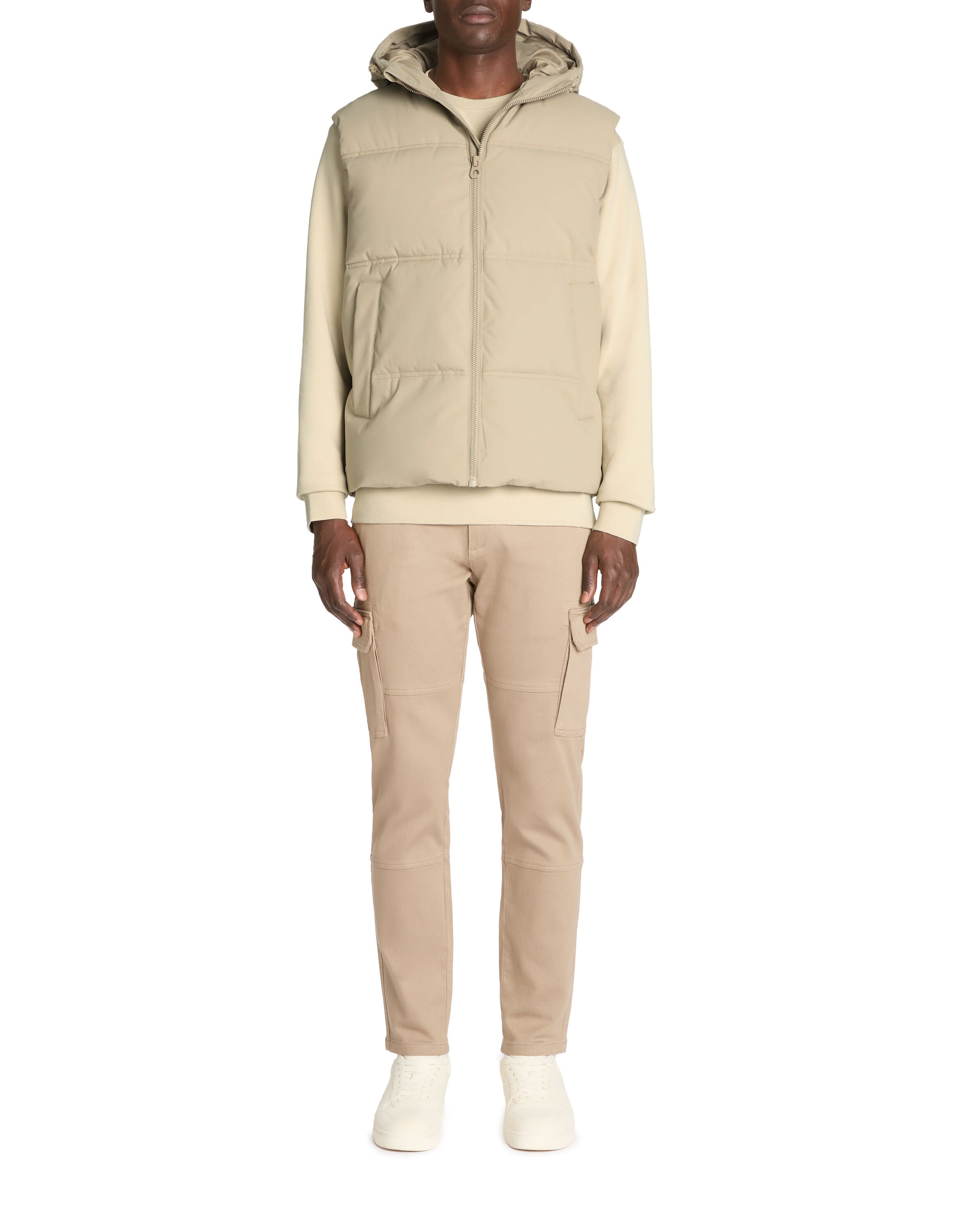 Celio_Beige Warm Sleeveless Hooded Down Jacket_JUBIANCO_BEIGE_02