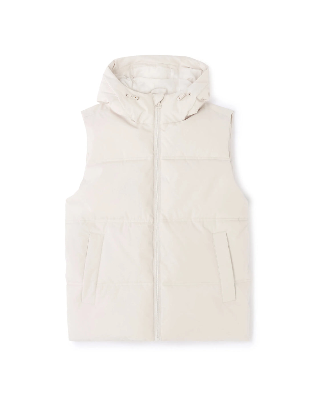 Celio_Ecru_Warm Sleeveless Down Jacket with Hood_JUBIANCO_ECRU_01